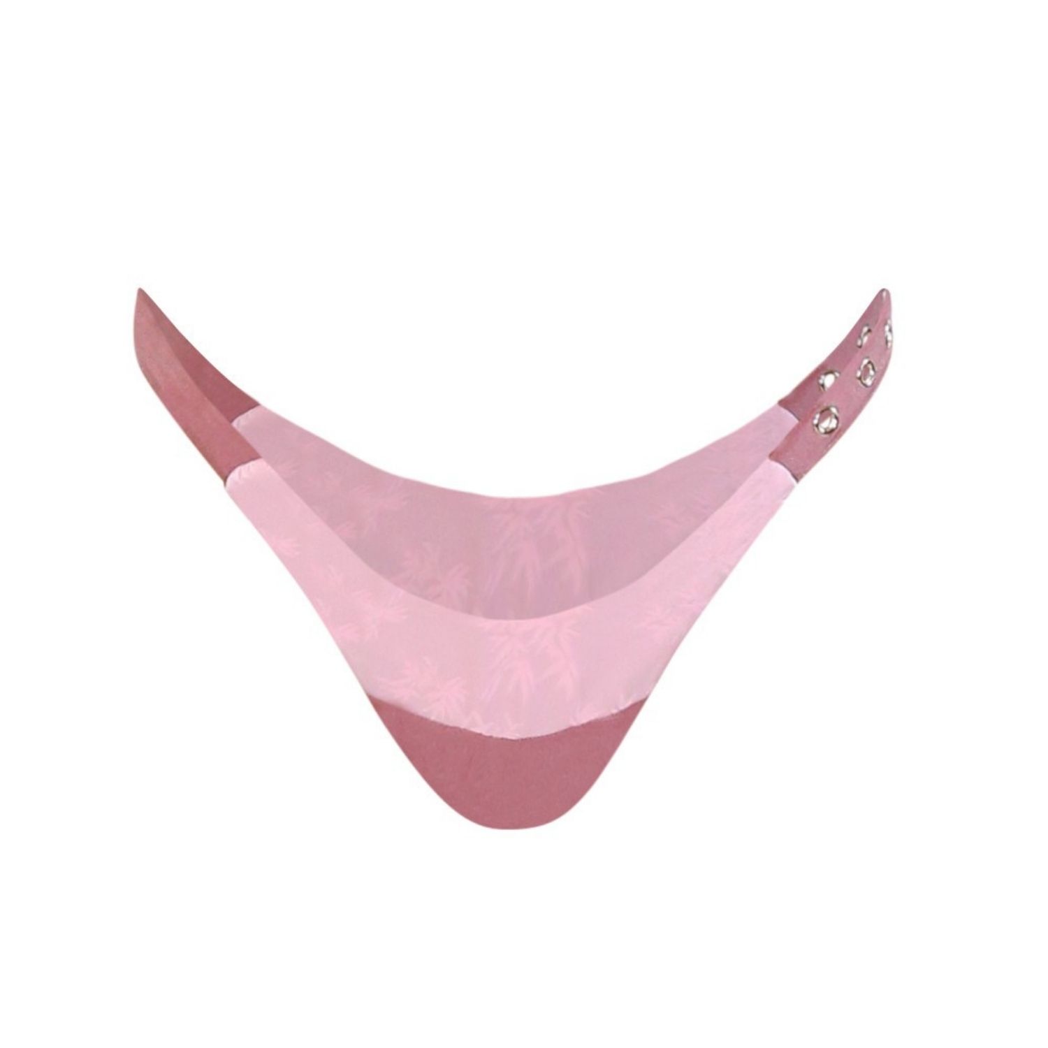 Belletage Swimwear Women's Neutrals / Pink The Aurora Ruffle Grommet Bikini Bottom In Pink