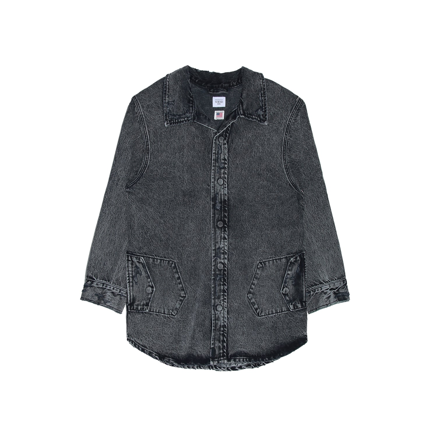 Noend Denim Women's Grey Samantha Denim Shacket In Brigg In Black