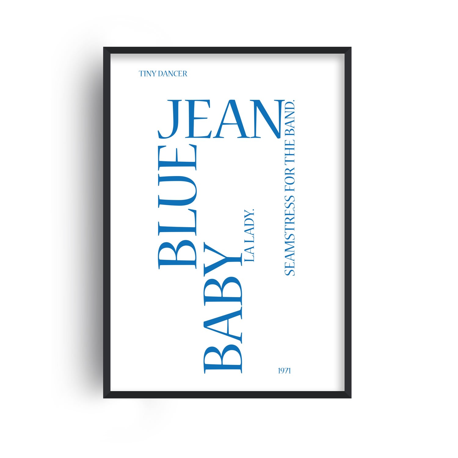 Fanclub Blue Tiny Dancer Retro Music Inspired Giclée Art Print A3 In Multi