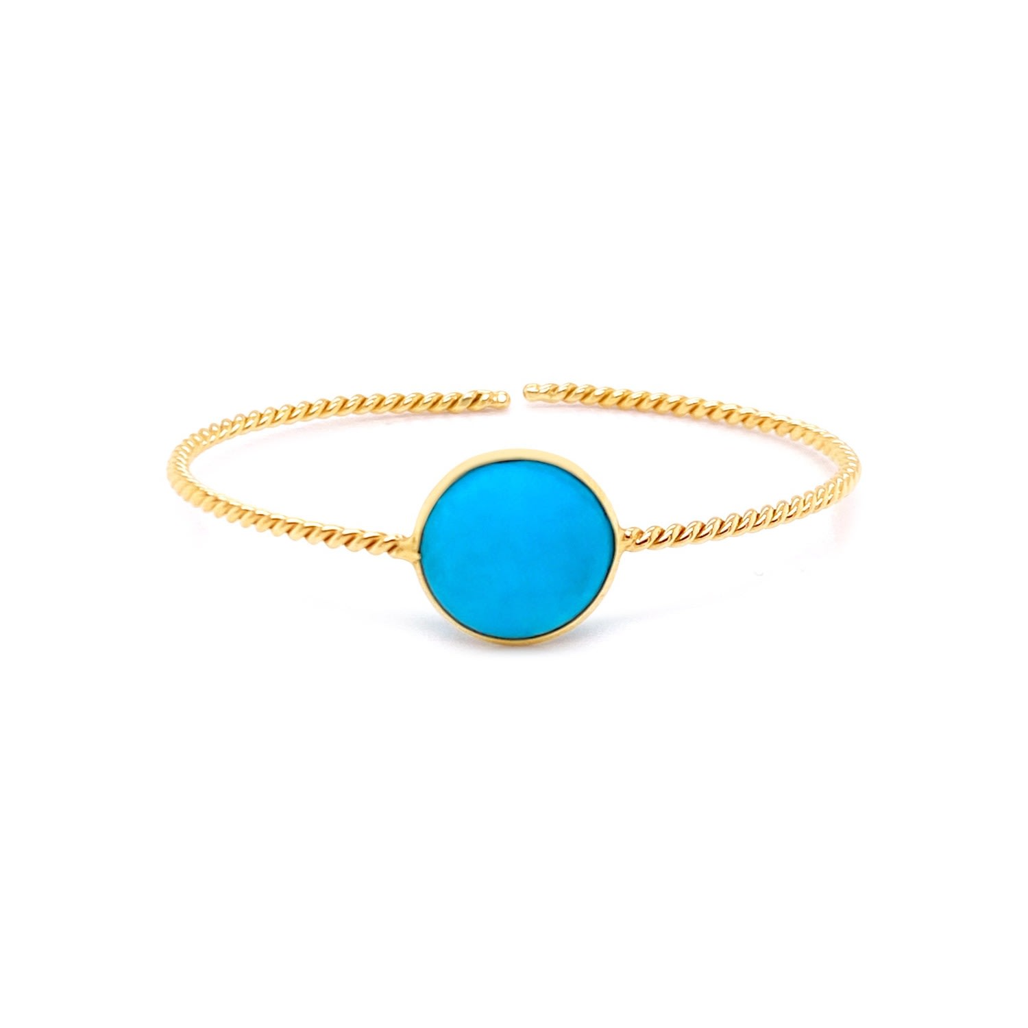 Women’s Blue Turquoise Rd. Bangle In 18K Yellow Gold Tresor Collection