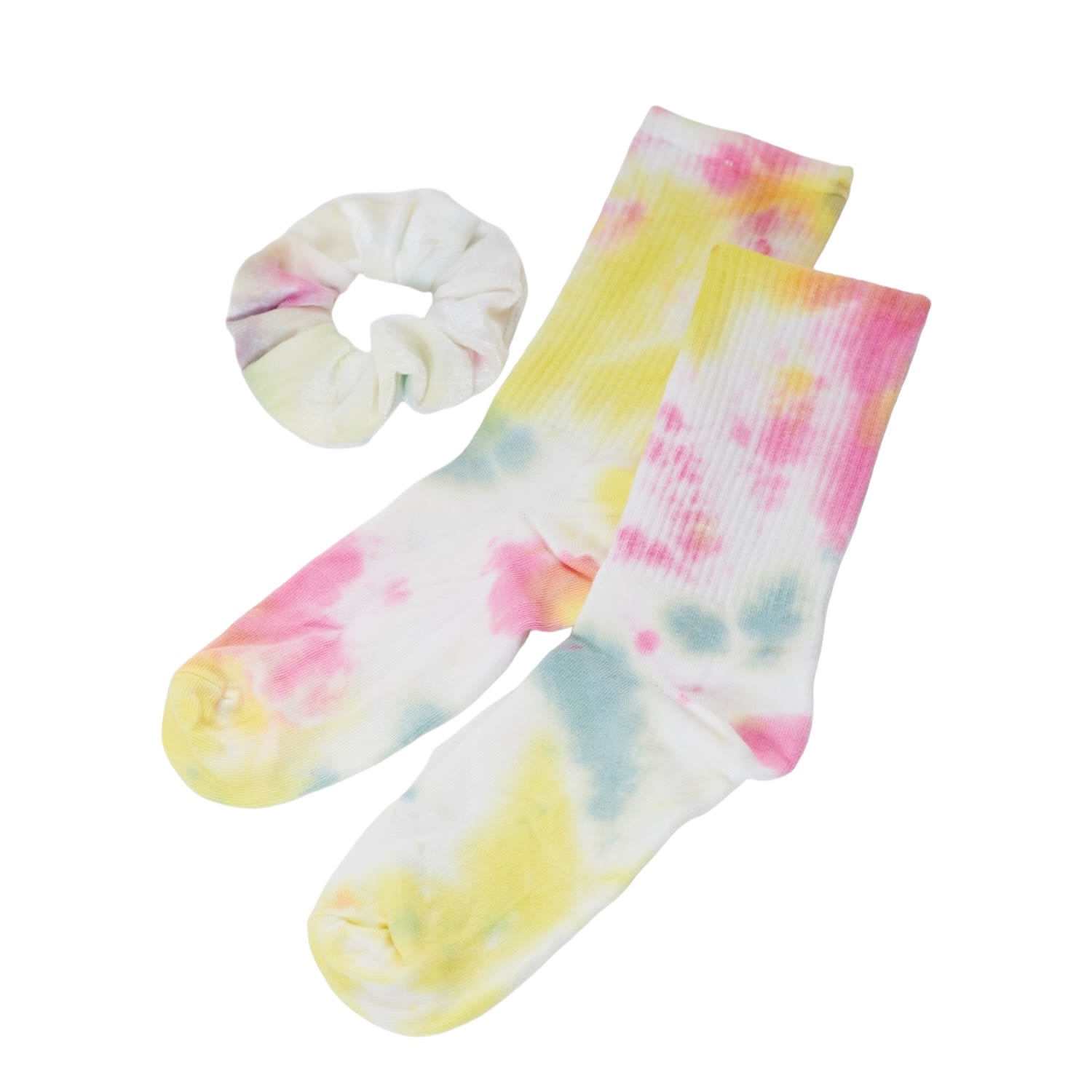 High Heel Jungle By Kathryn Eisman Women's Tie Dye Athletic Scunchie & Sock Set