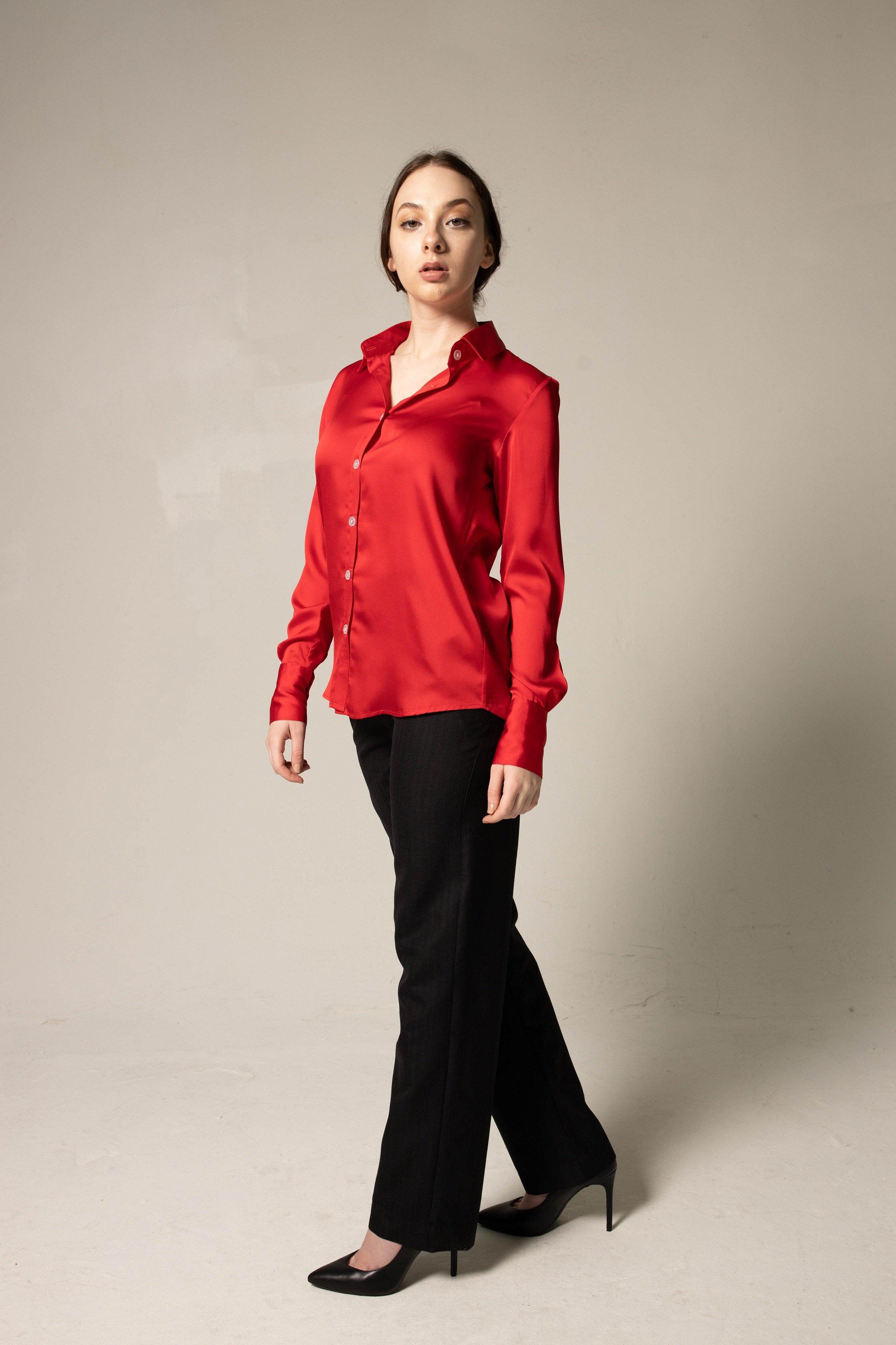 Silk Shirt - Red - Ladies