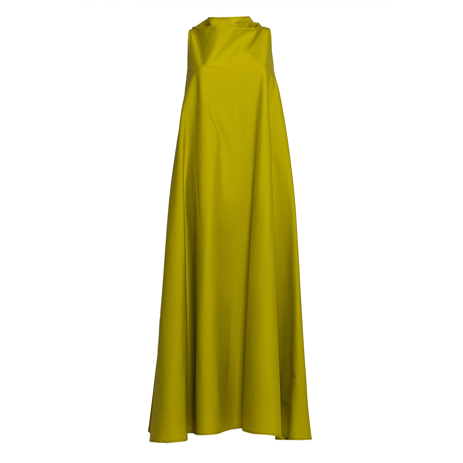 Women's Green / Yellow Bell Dress Long In Lime Cotton Blend | Extra Large | Bianca Popp