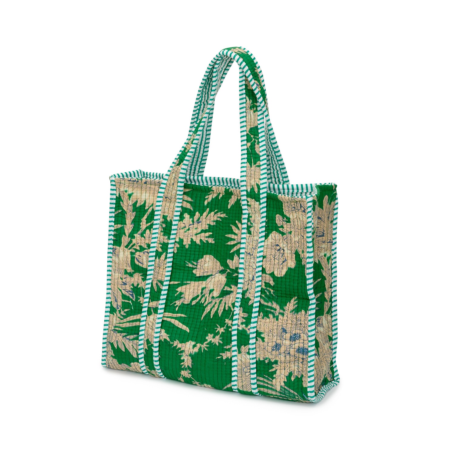 At Last... Women's Medium Cotton Tote Bag In Grass Green