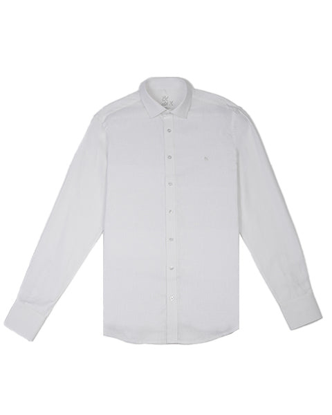 Eight X Men's Classic Linen Long Sleeve Button Down Shirt - White In White