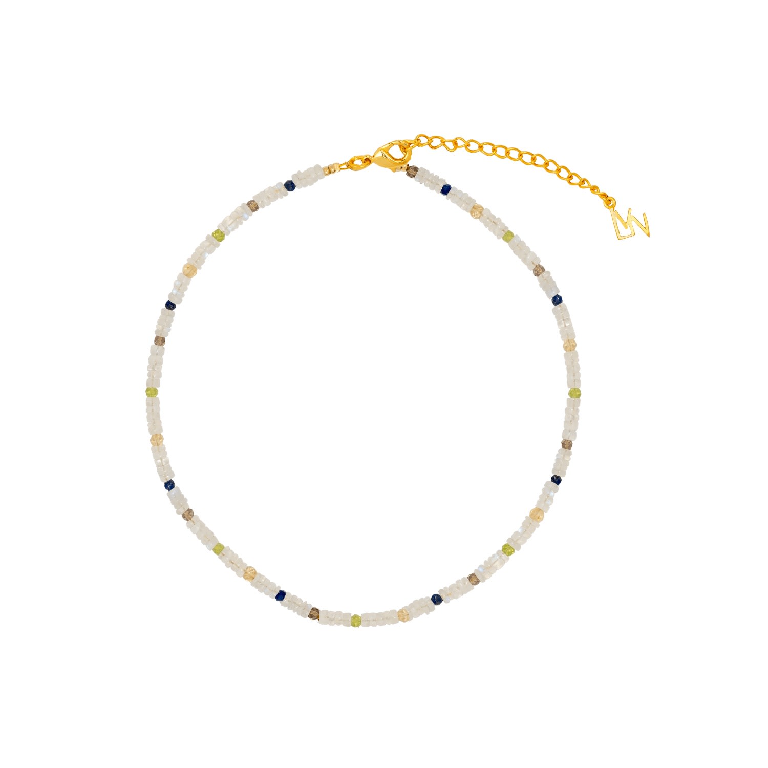 Women’s Gold / White Gold Plated & White Moonstone Teguise Necklace Lavani Jewels