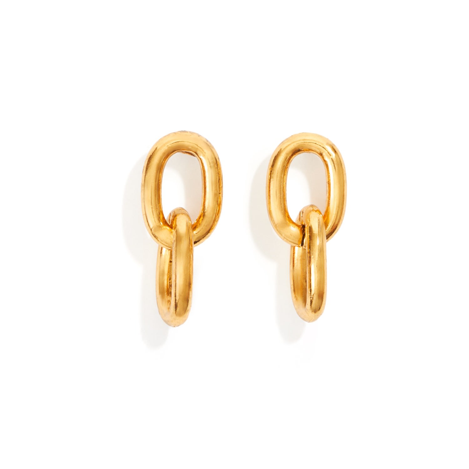 Women’s Gold Double Link Earring Lovard