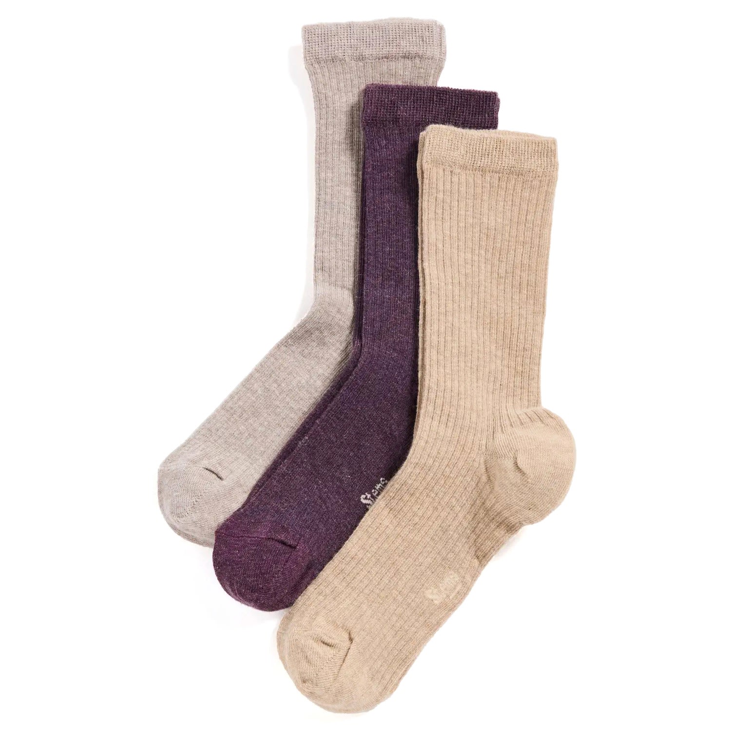 Women’s Black Eco-Conscious Cashmere Crew Socks Box Of Three Heliotrope Stems