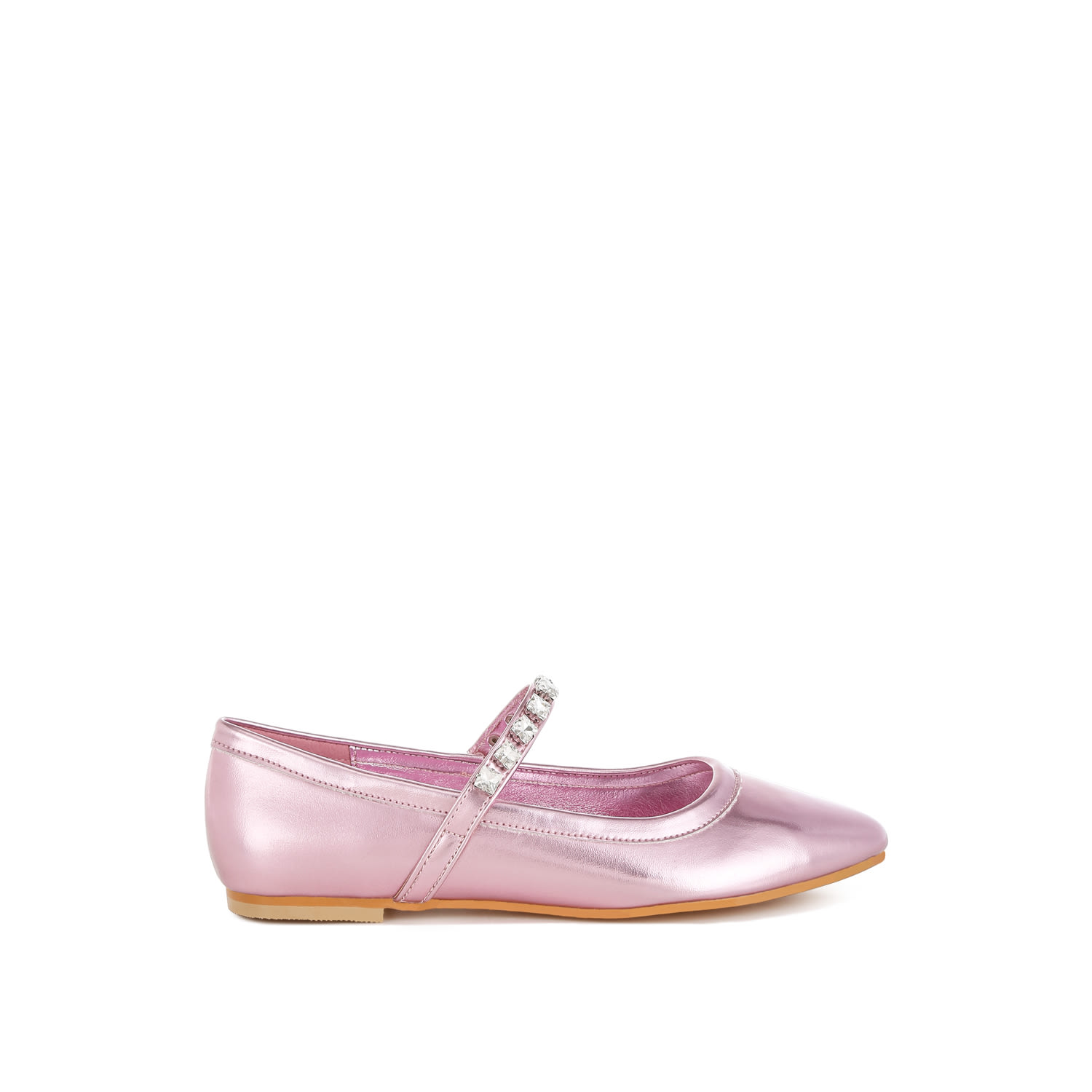 Rag & Co Women's Pink / Purple Gloxinia Metallic Mary Jane Ballerinas In Pink In Pink/purple