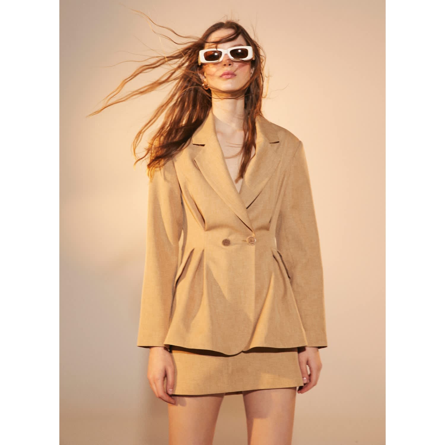 Miffy boa mini skirt jacket ANDMARY（Marde A-Line Mini Skirt