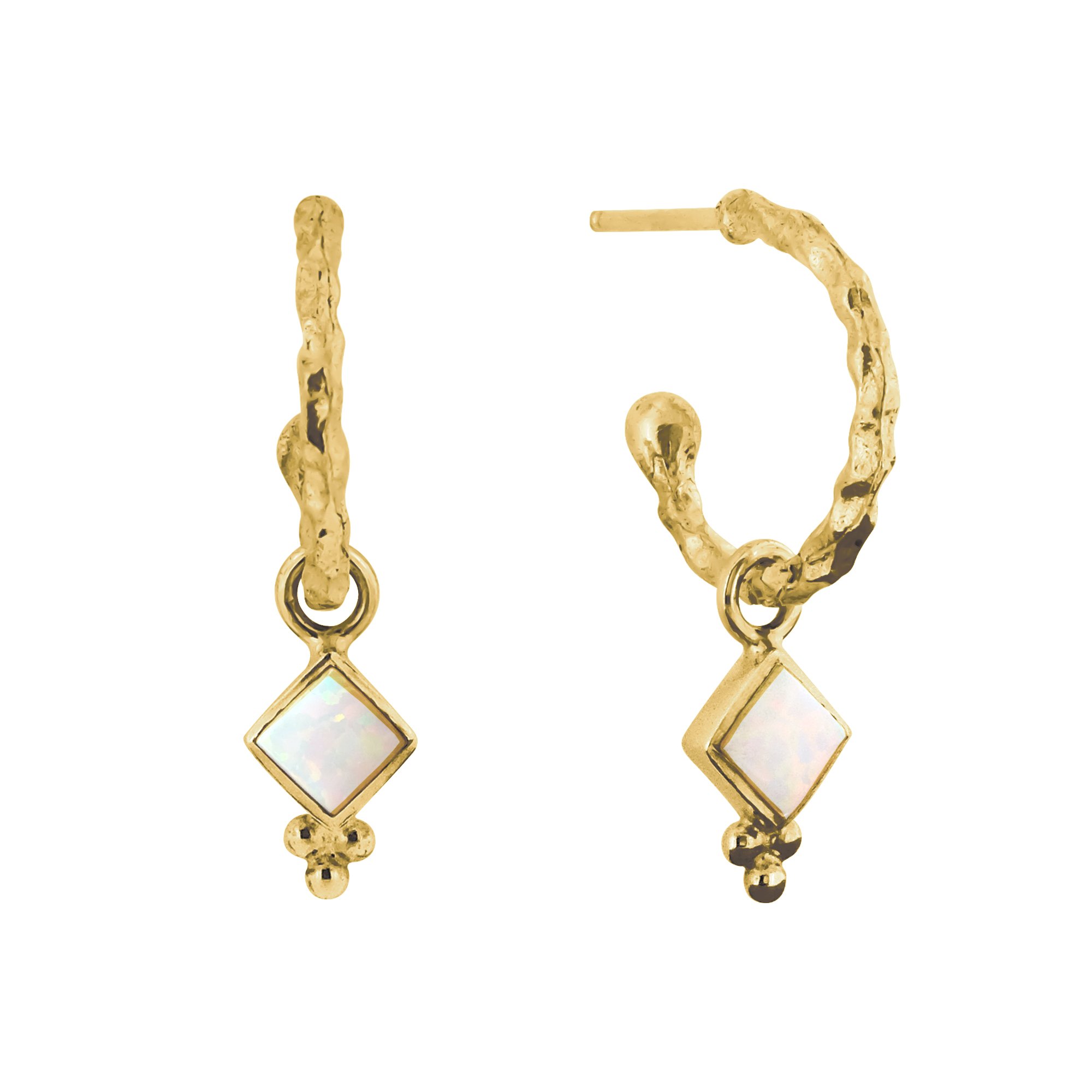 Charlotte's Web Jewellery Women's Divinity Princess Gold Vermeil Hoop Earrings - Opal In Gold
