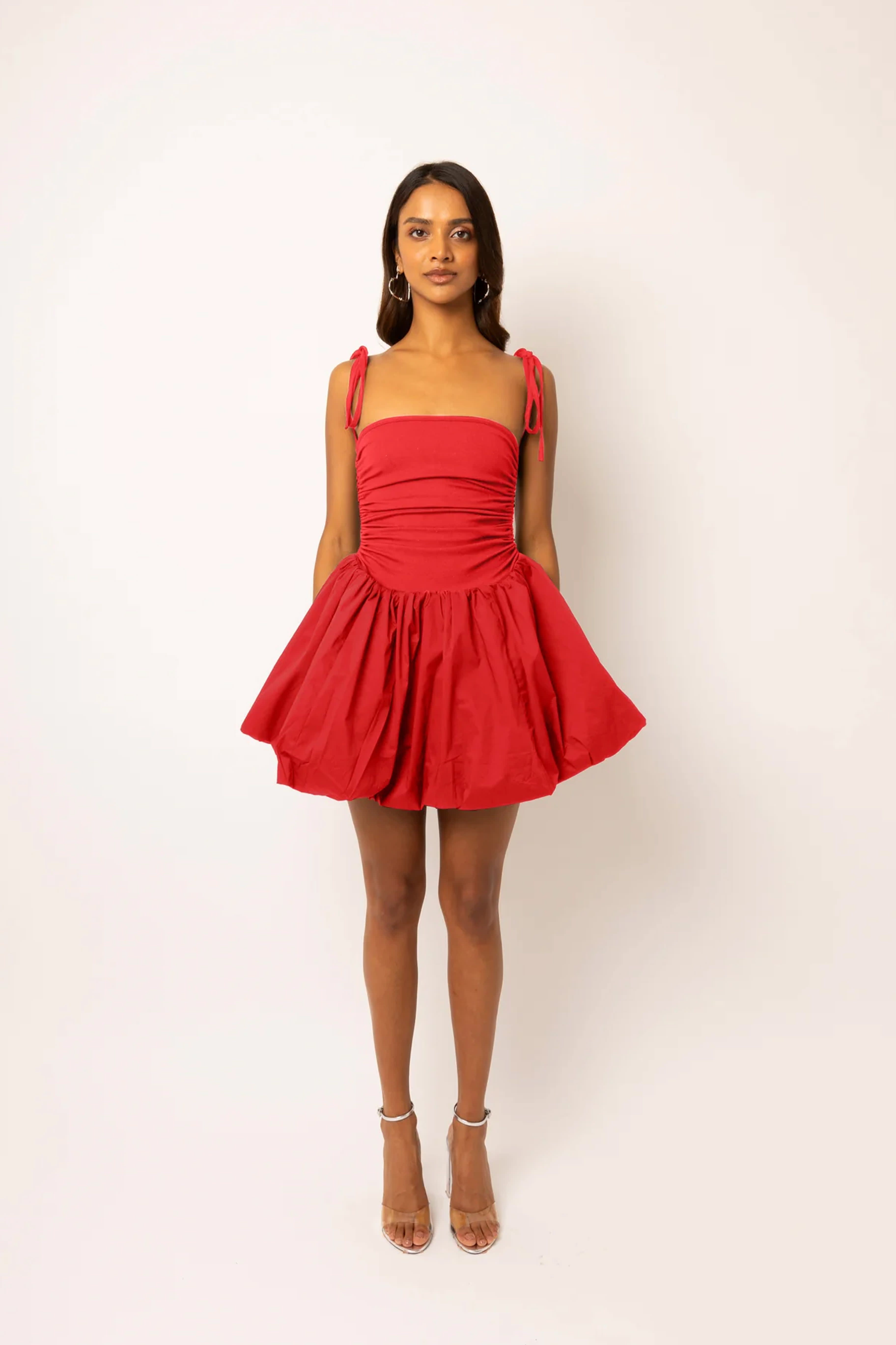 open lace back dress Cherry Pickin' Sleeveless Red Gingham Mini Dress S / Red main image 0