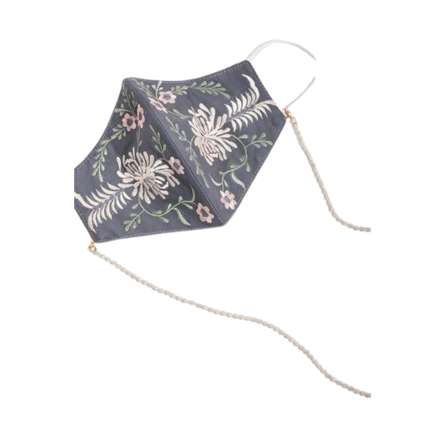 Women's Grey Crystal Eyeglass Mask Chain | Saachi