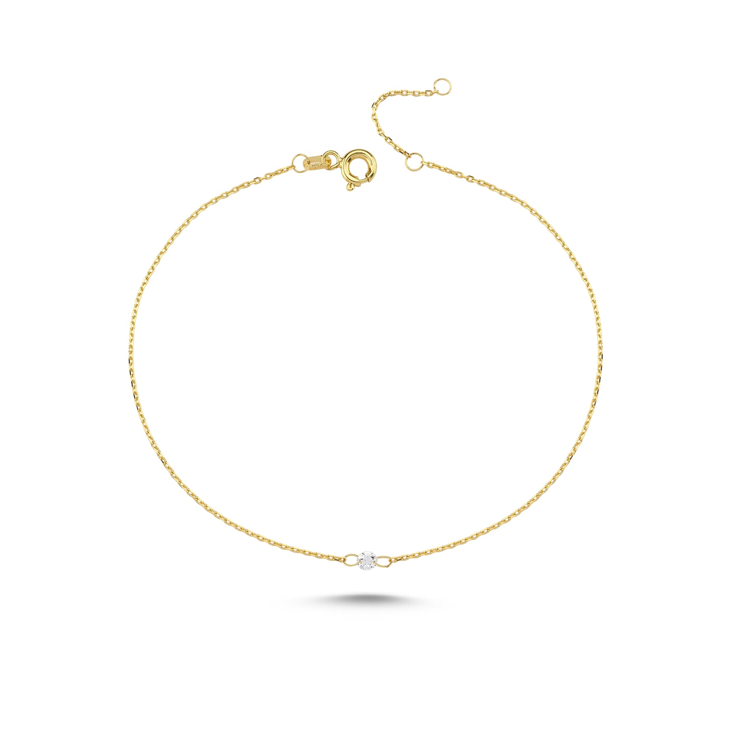 Ecce | Artisan Diamonds Women's 18k Solid Yellow Gold Dancing Tiny Single Diamond Bracelet