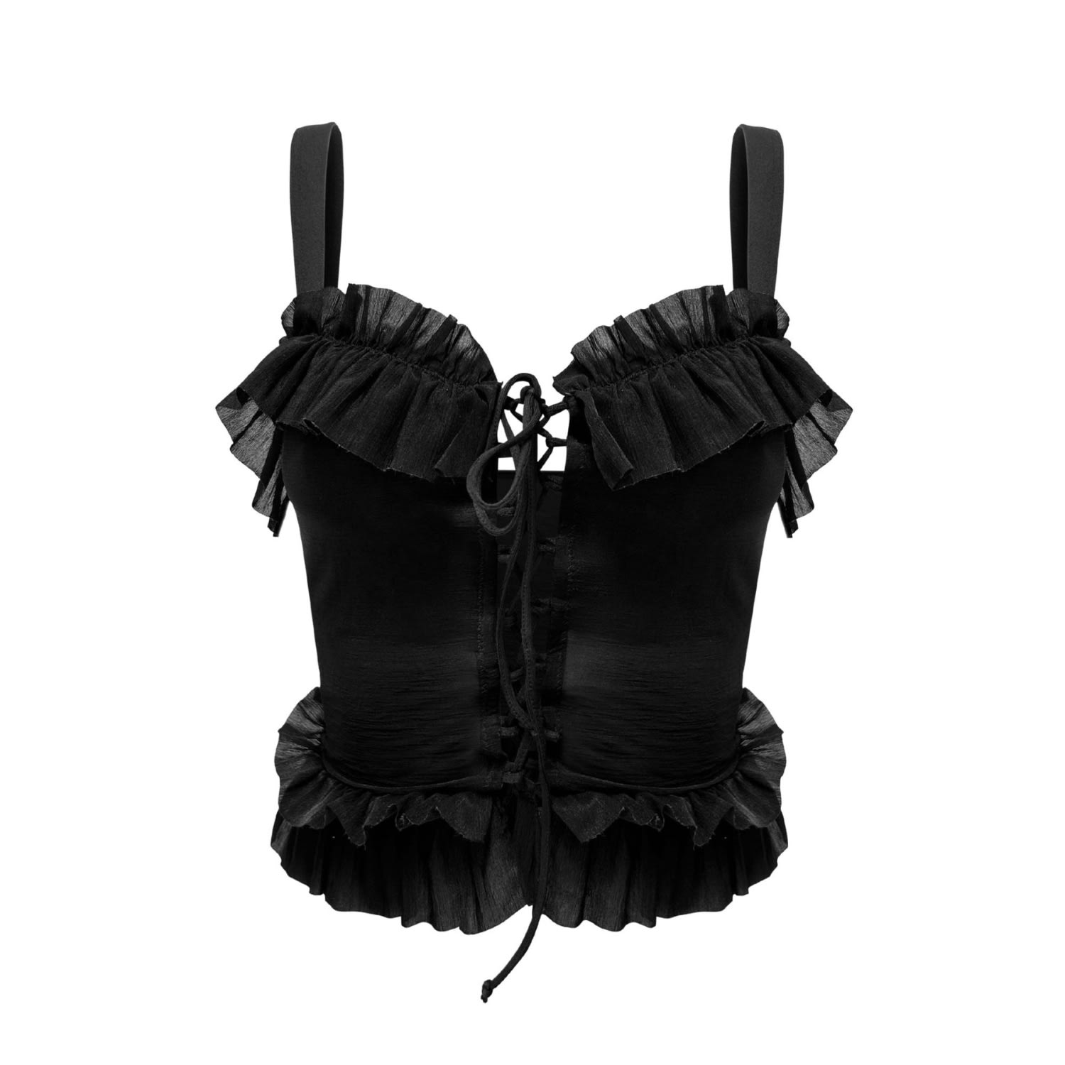 Ow Collection Women's Claire Mesh Top - Black In Black