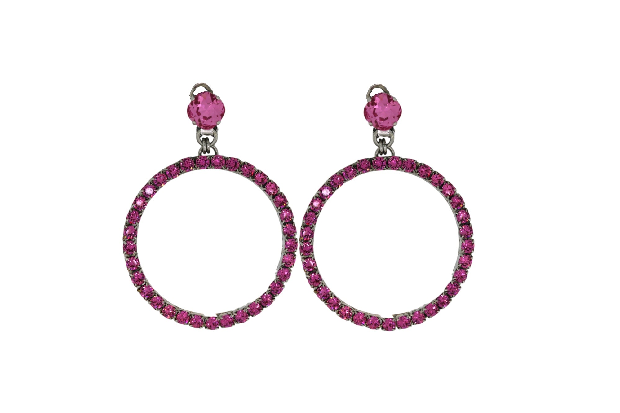 Vickisarge Women's The Medium Pink Hoop Earrings In Platinum - Pierced In Pink