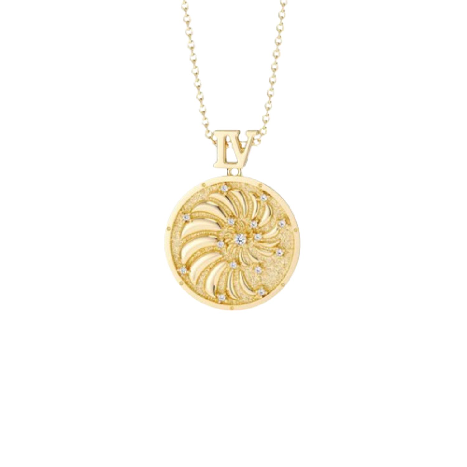 Vanimy Women's Gold Promised Land Everyday Miracles Blessings Spiral Coin Medallion Necklace