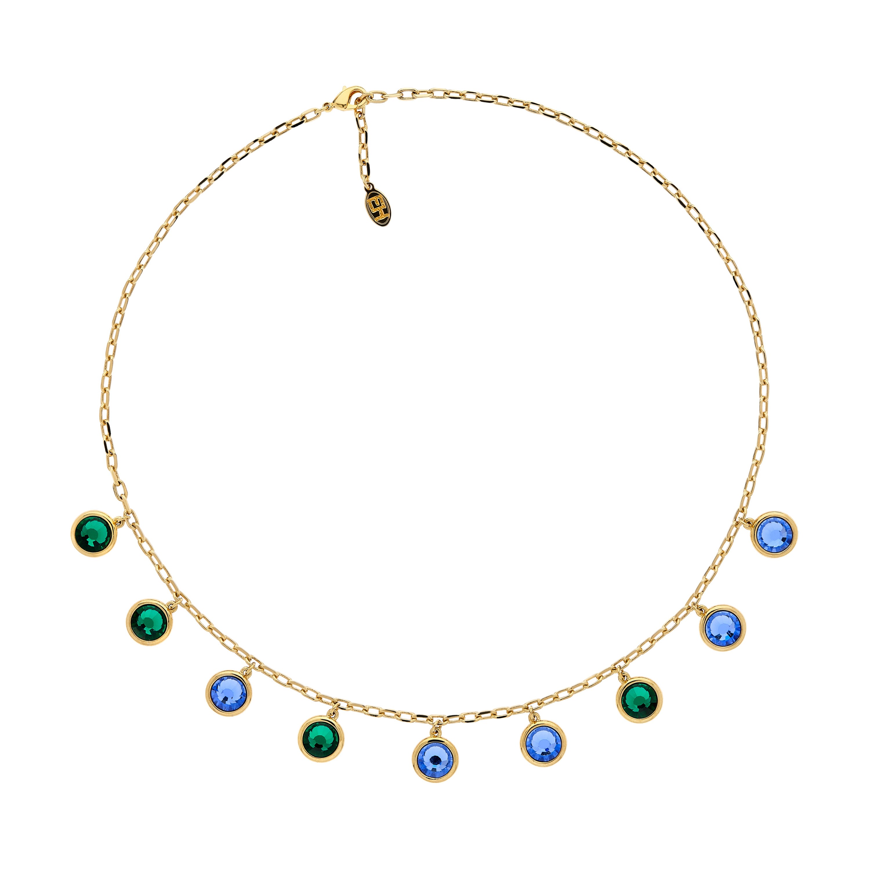 Emma Holland Jewellery Women's Gold / Green / Pink Emerald & Violet Crystal Necklace