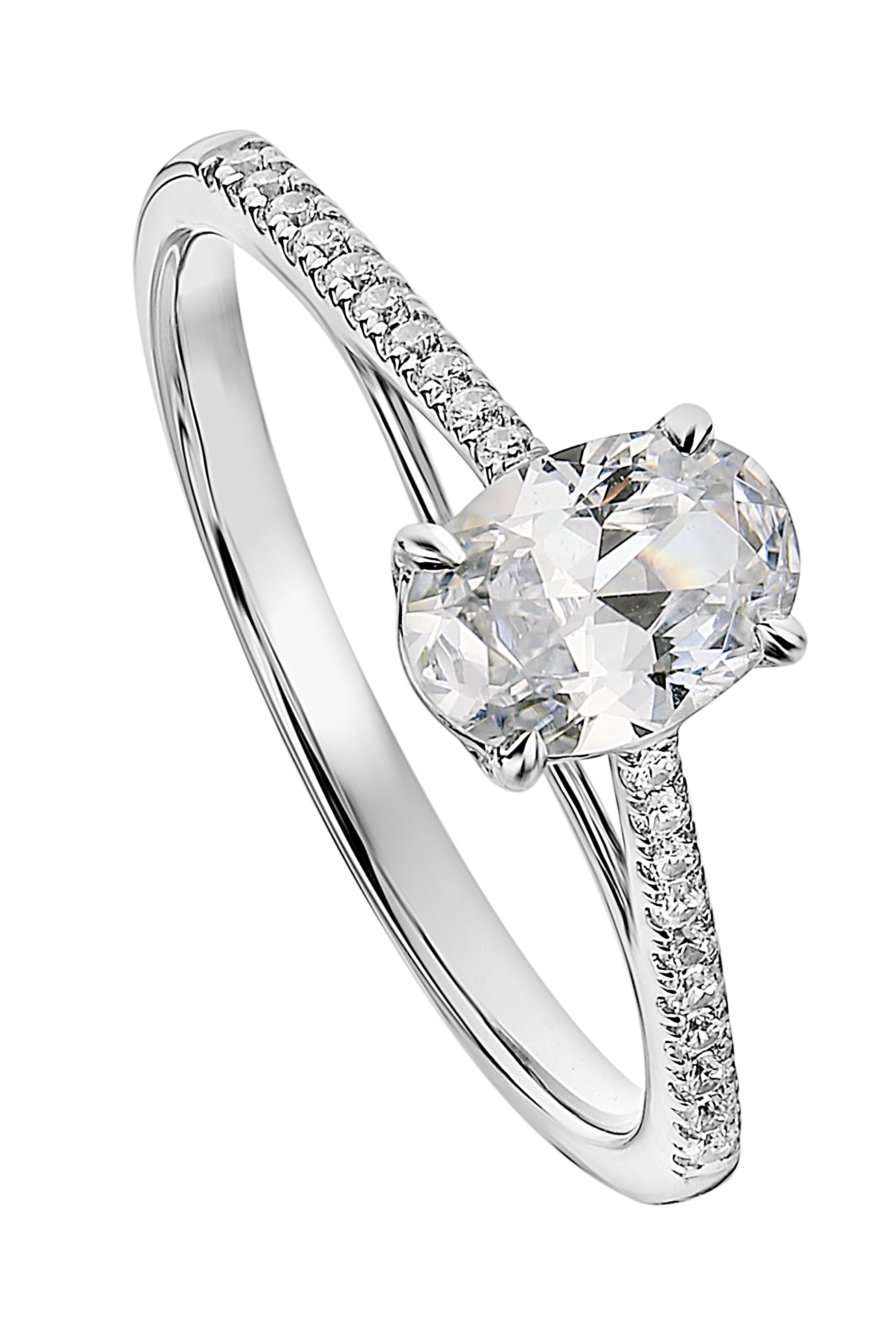 Women’s Silver Elena White Gold Lab Grown Diamond Ring Created Brilliance