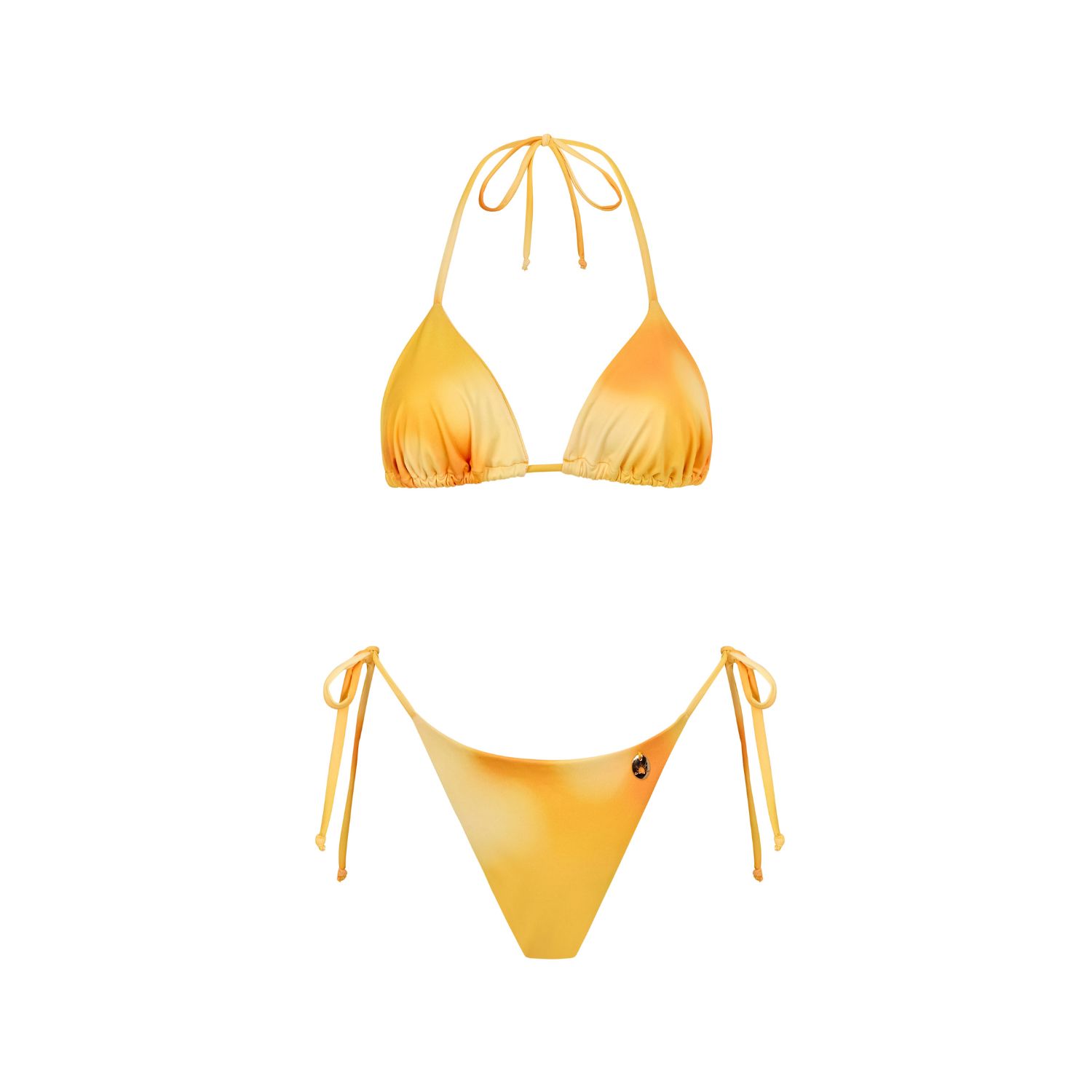 Women&rsquo;s Yellow / Orange Acuarela Sunrise Bikini Set | Large | Acuarela Brand