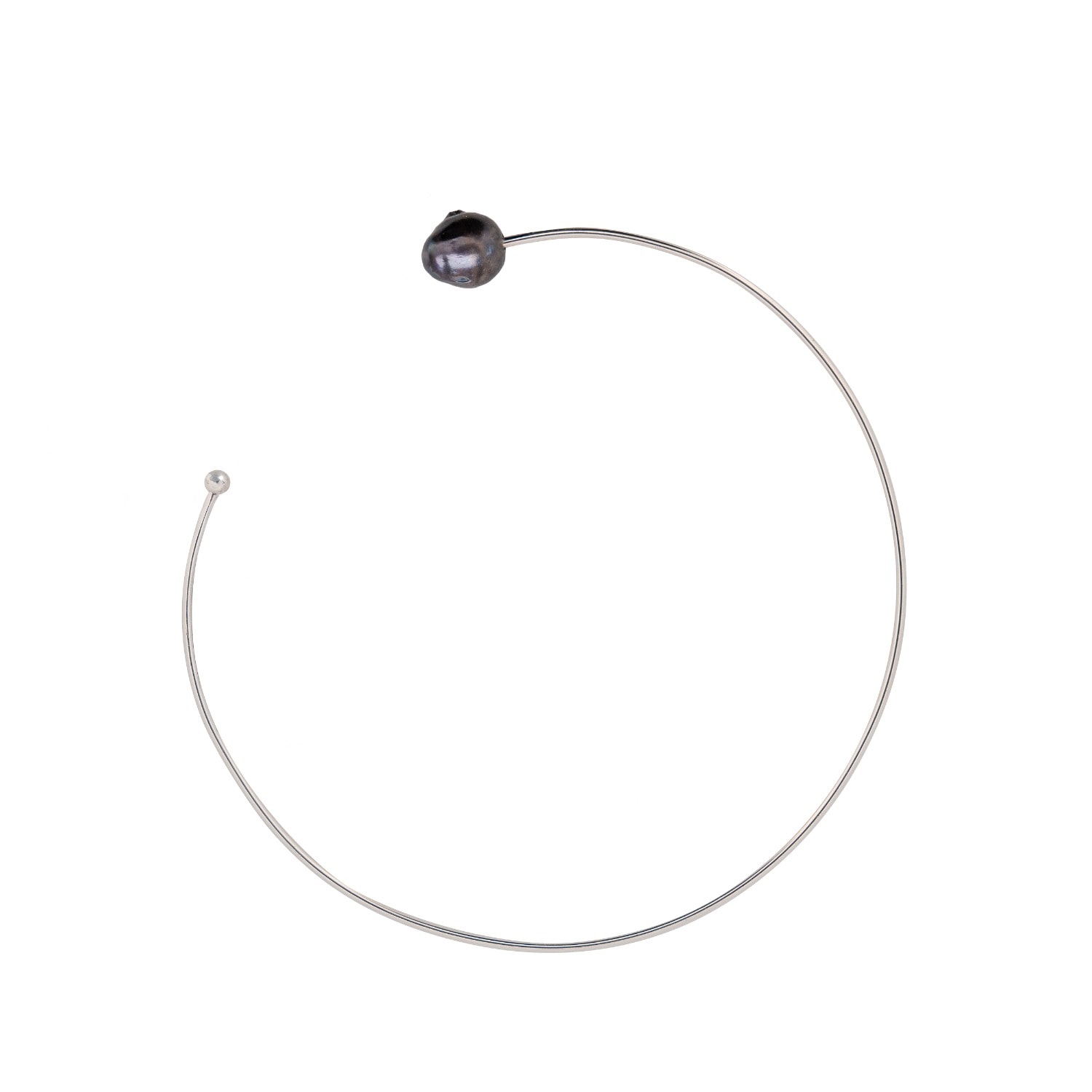 Silver Moon Women's Sterling Silver Necklace With Pearl -  Shadow & Pearl In Metallic