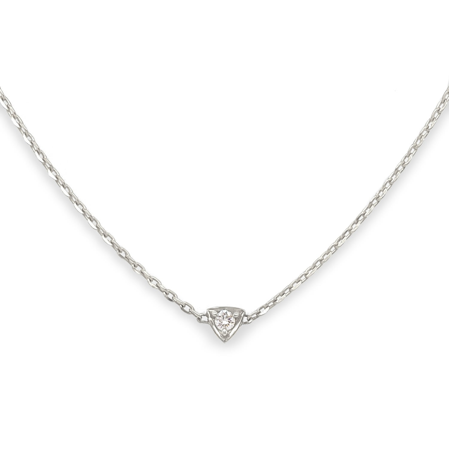 Aïana Women's Grey / Silver / White Trinity Diamond Necklace Solid White Gold In Gray