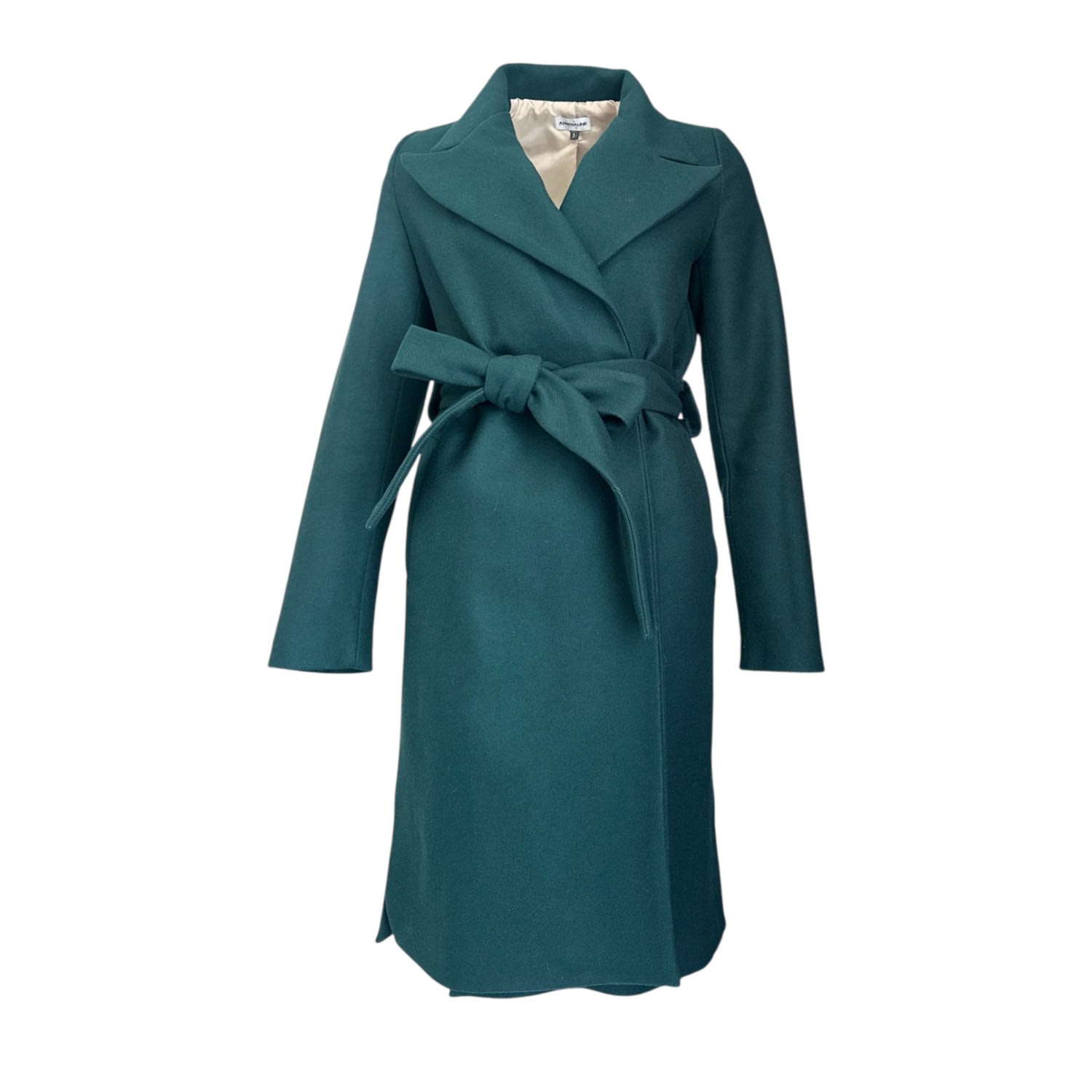 Adrenaline Fashion Emerald Green Wool Belted Coat Elegant Handmade Designer Womens Outerwear Long Winter Coat Luxury Au In Blue