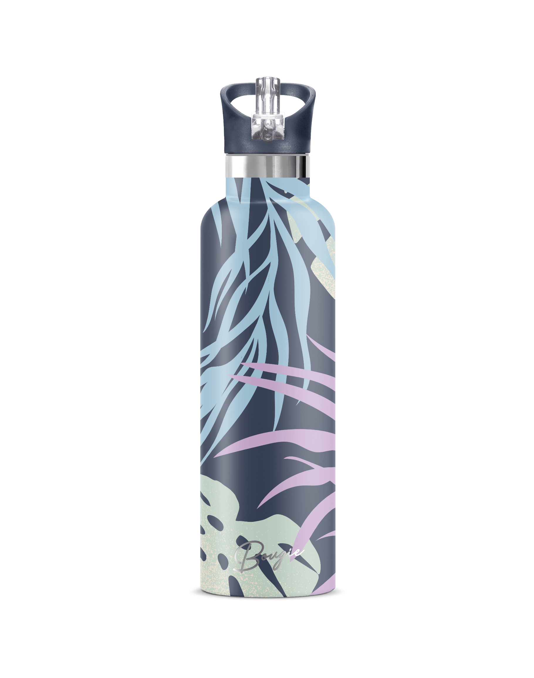My Bougie Bottle Blue Nahele Hawaiian Forest Insulated Water Bottle Navy