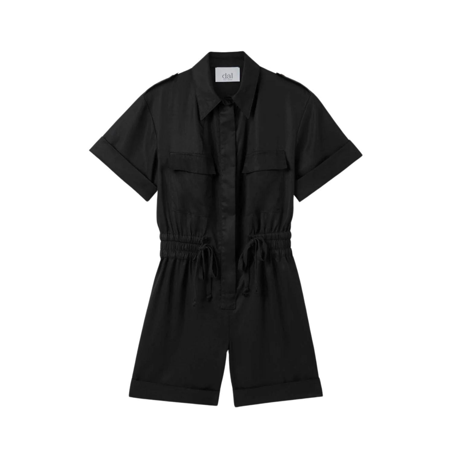 Dal The Label Women's Technical Twill Playsuit Black In Black