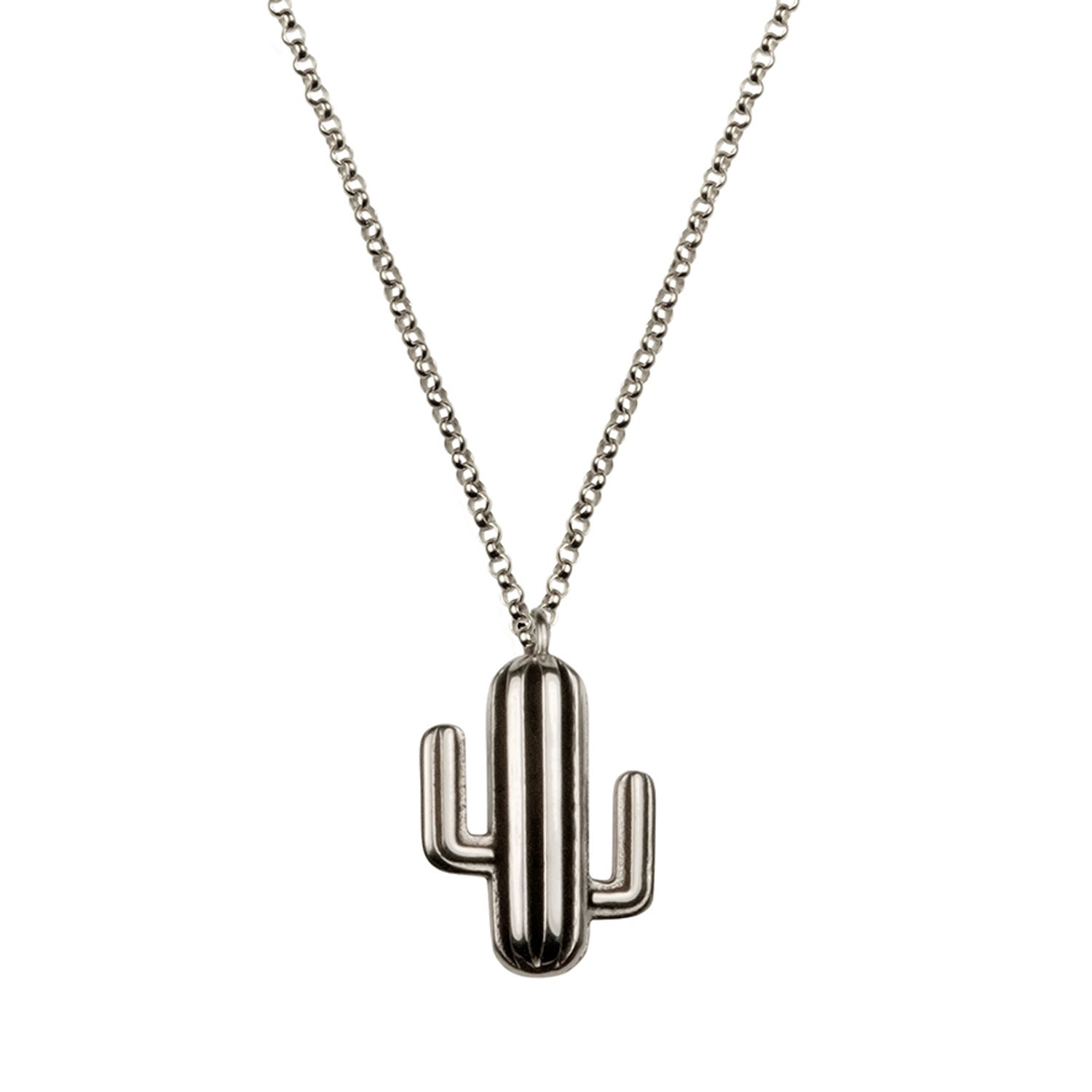 Women’s Large Cactus Necklace - Silver Lee Renee