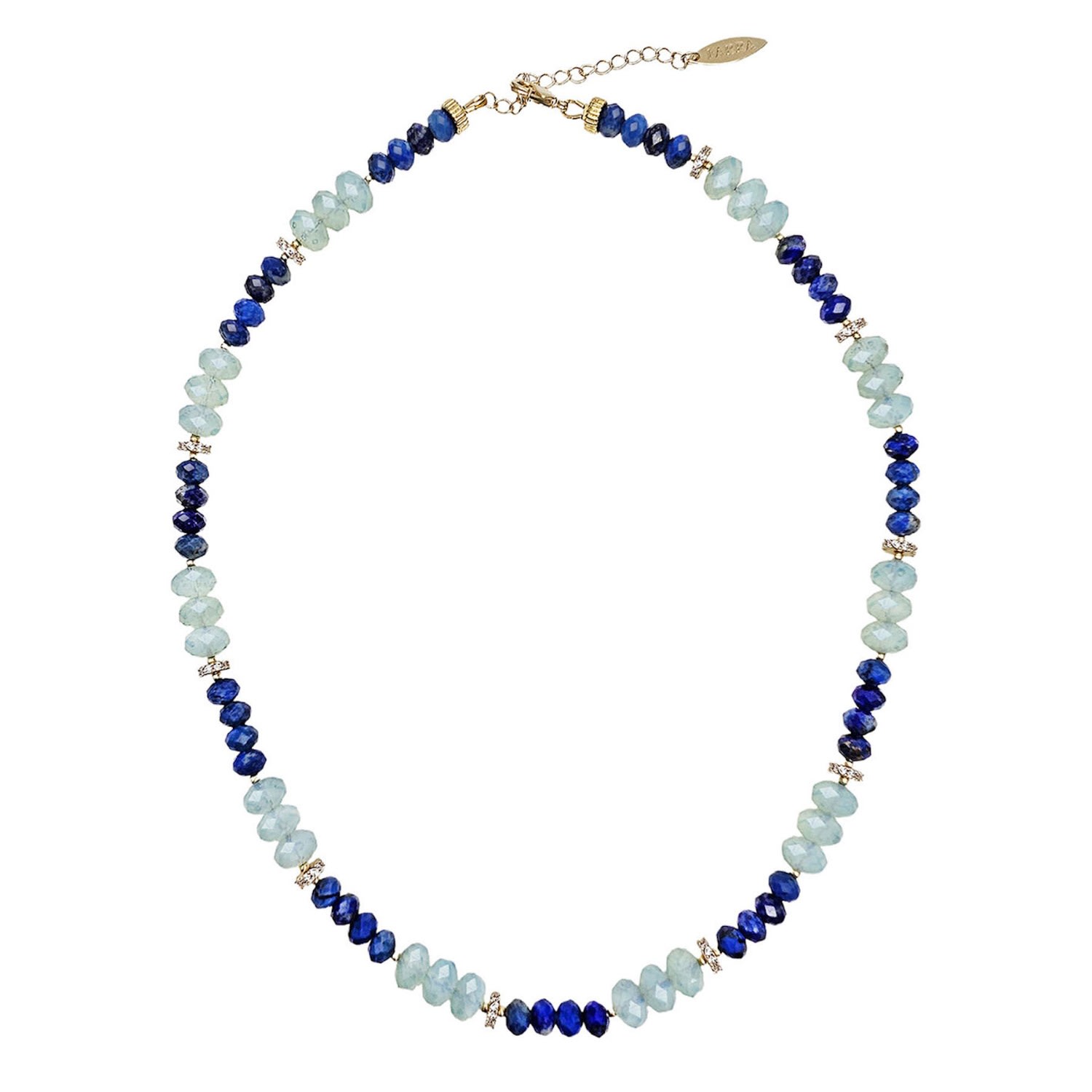 Farra Women's Blue Lapis With Opal Color Matching Necklace