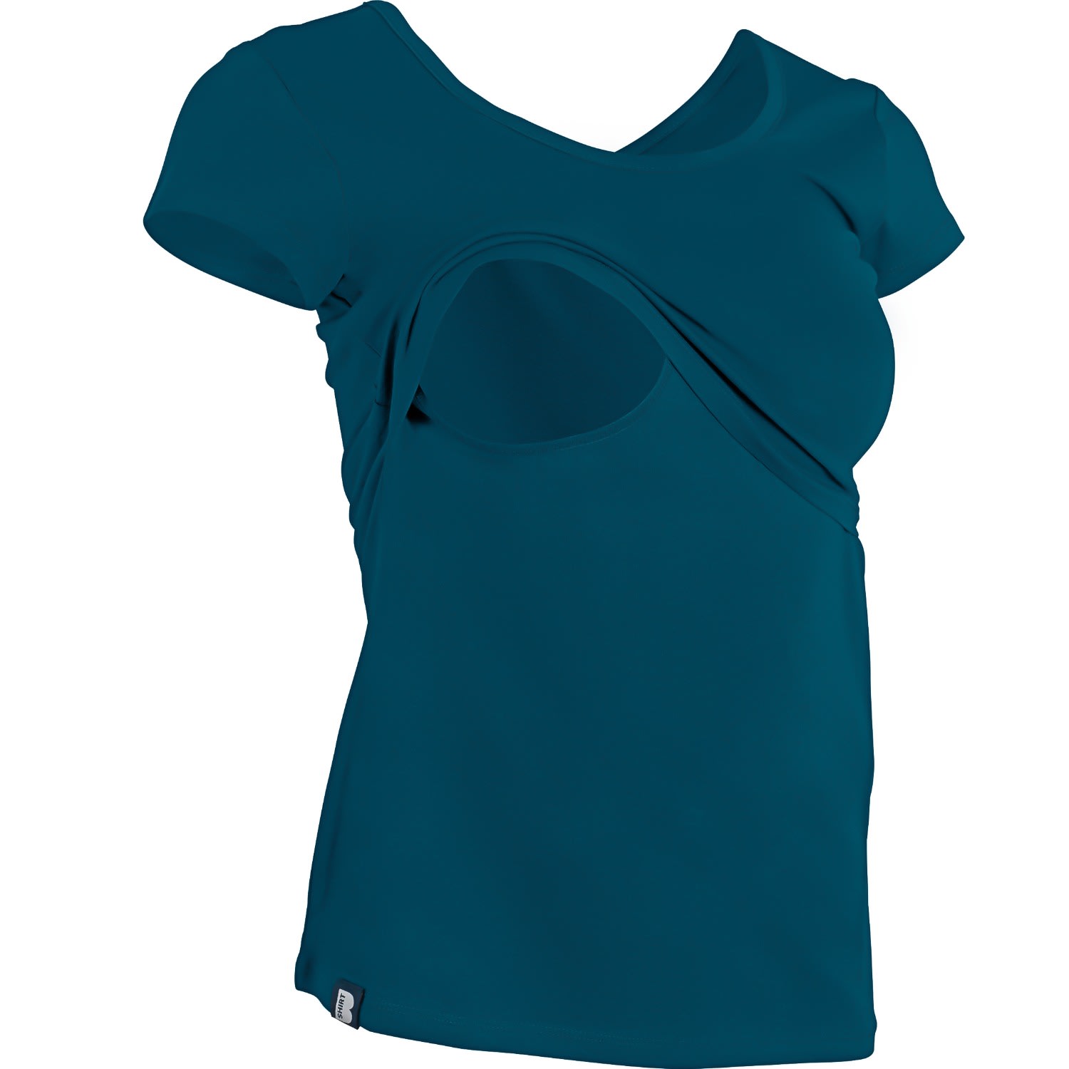 The Bshirt Women's Blue Nursing Short Sleeve T-shirt In Teal In Blue