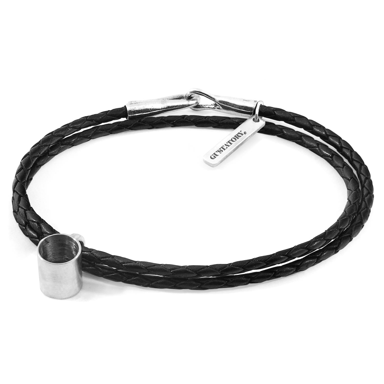 Anchor & Crew Women's Midnight Black Gustatory Coffee Mug Silver & Braided Leather Bracelet In Black