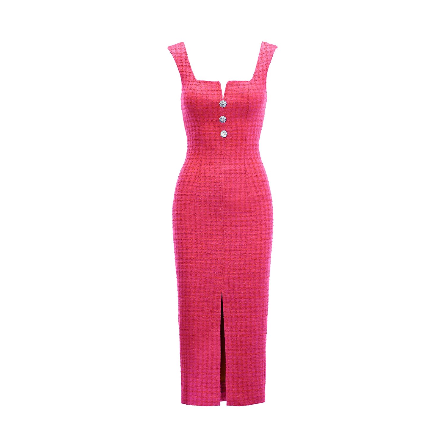 Nissa Women's Pink / Purple Dress Bouclé Midi In Pink/purple