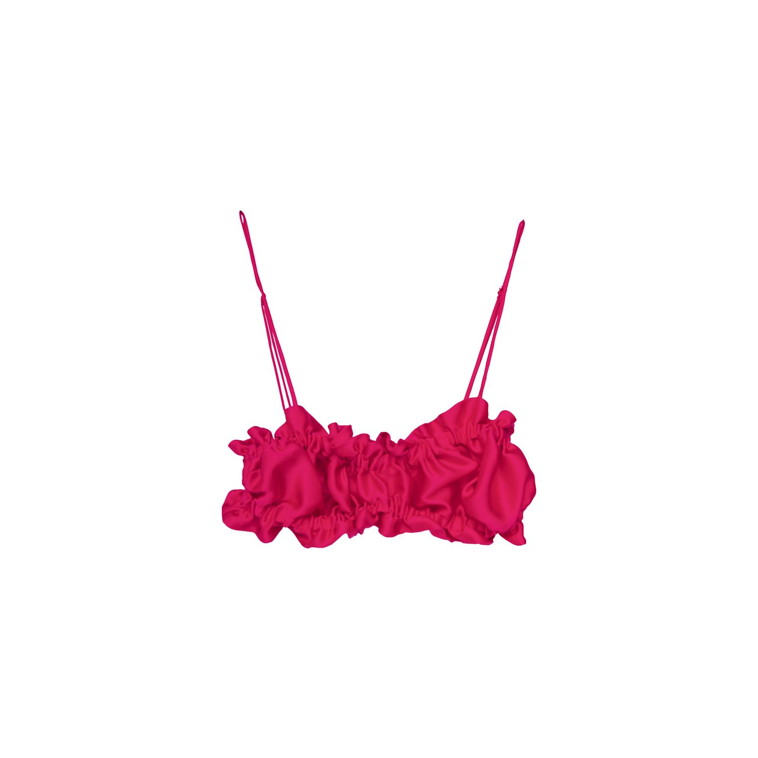 Crease Women's Pink / Purple Silk Scalloped Bandeau Bra - Fuchsia In Pink/purple