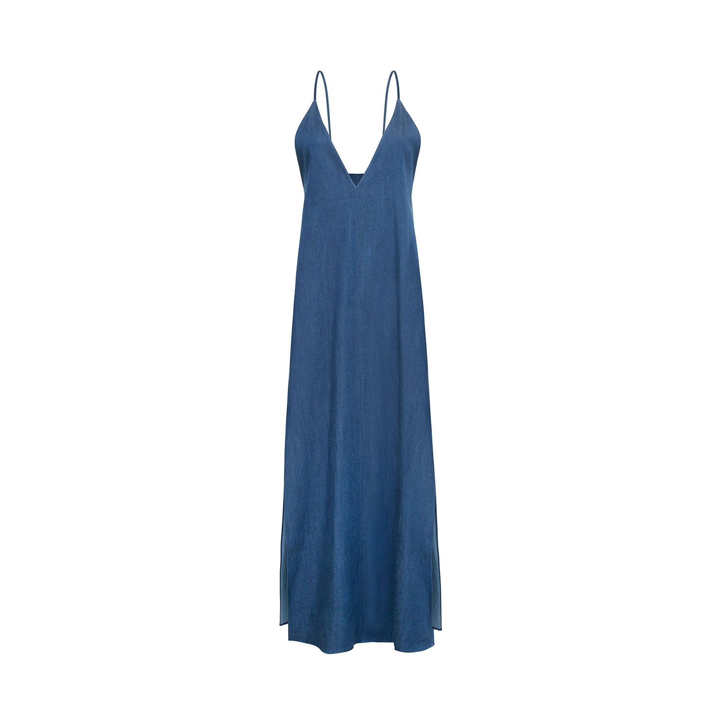 Audrey Vallens Women's Blue Denim Affair Slip Dress In Blue