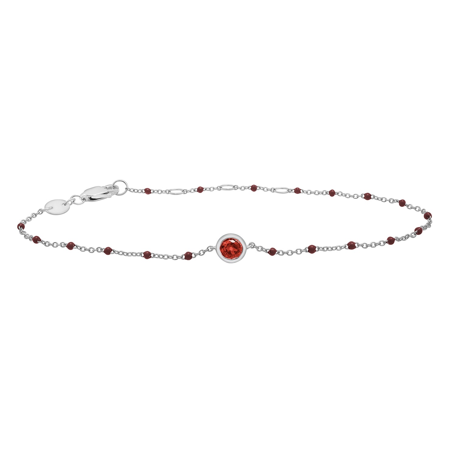 Miki & Jane Women's Red Birthstone Enamel Bracelet - Garnet