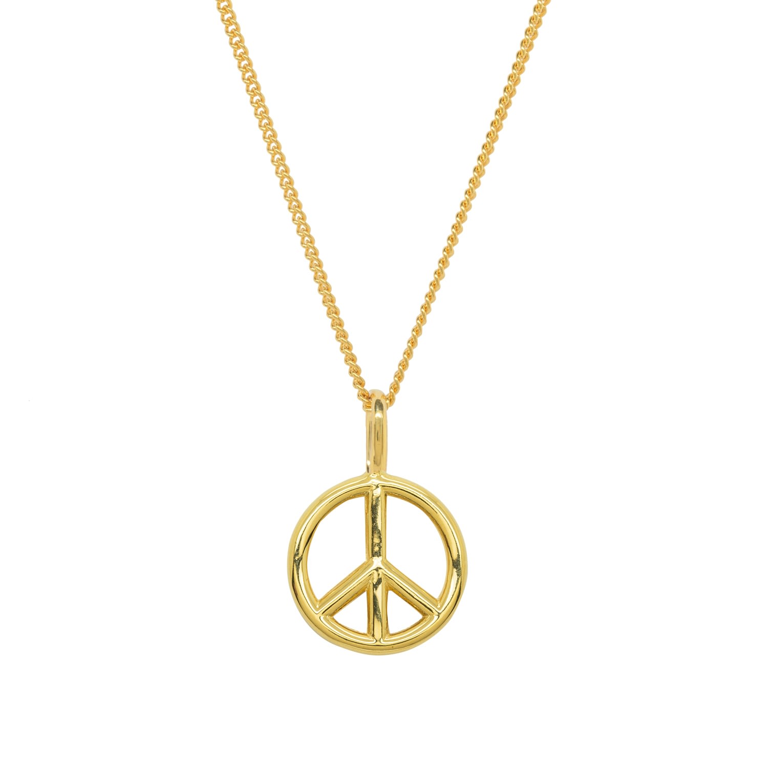 Women’s Peace Sign Yellow Gold Plated Necklace Katie Mullally