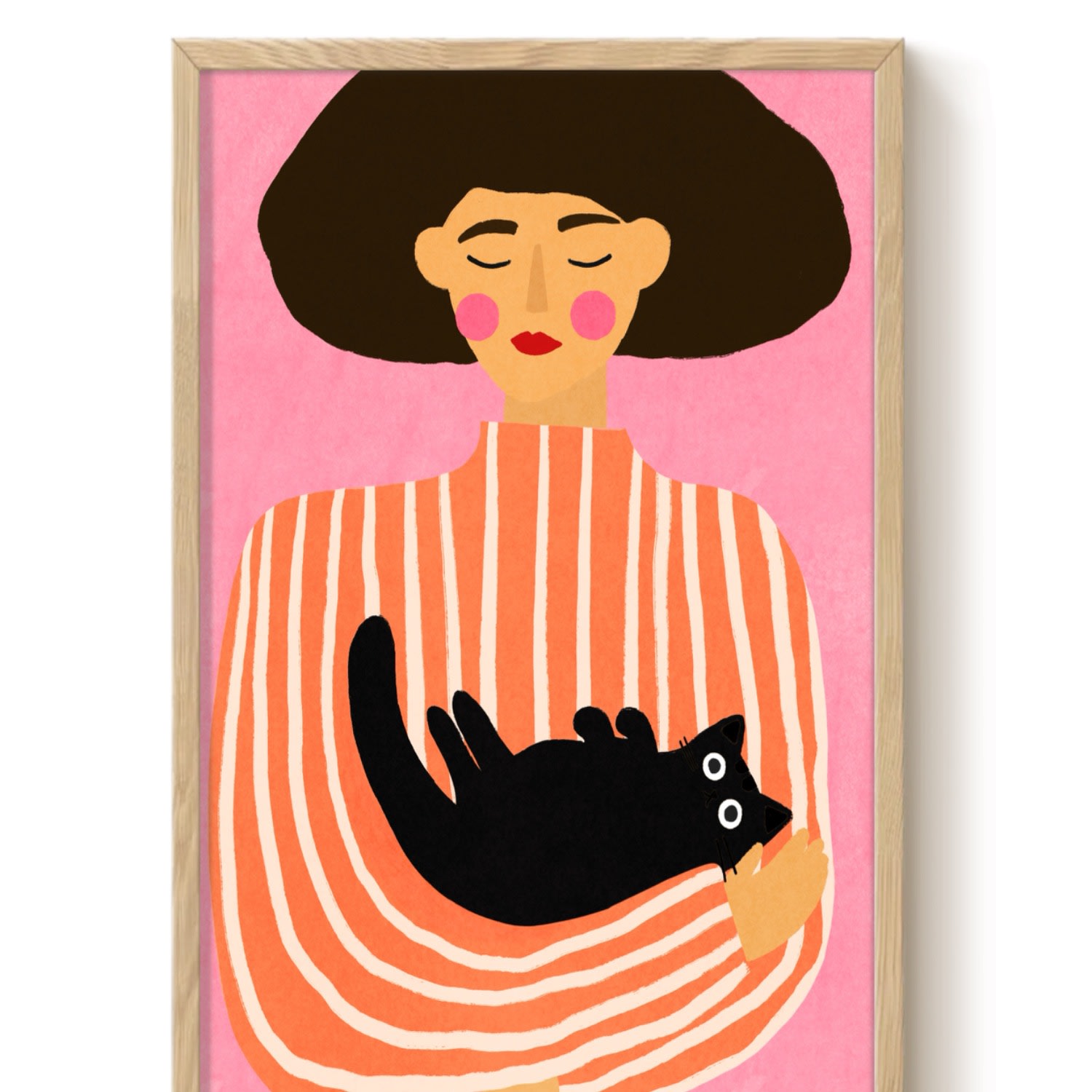 The Paper Tail Cat Cuddles - Art Print - Large
