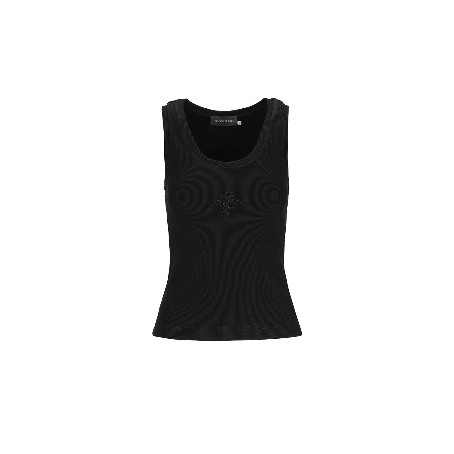 Mandragora Women's Ribbed Cotton Black Tank Top Caro In Black