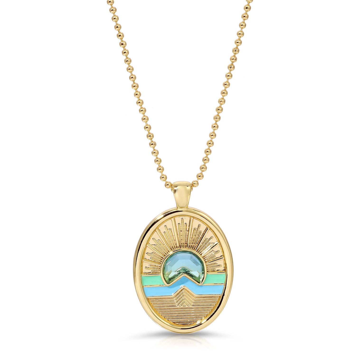 Women’s Tequila Sunrise Enamel Necklace - Sky Glamrocks Jewelry