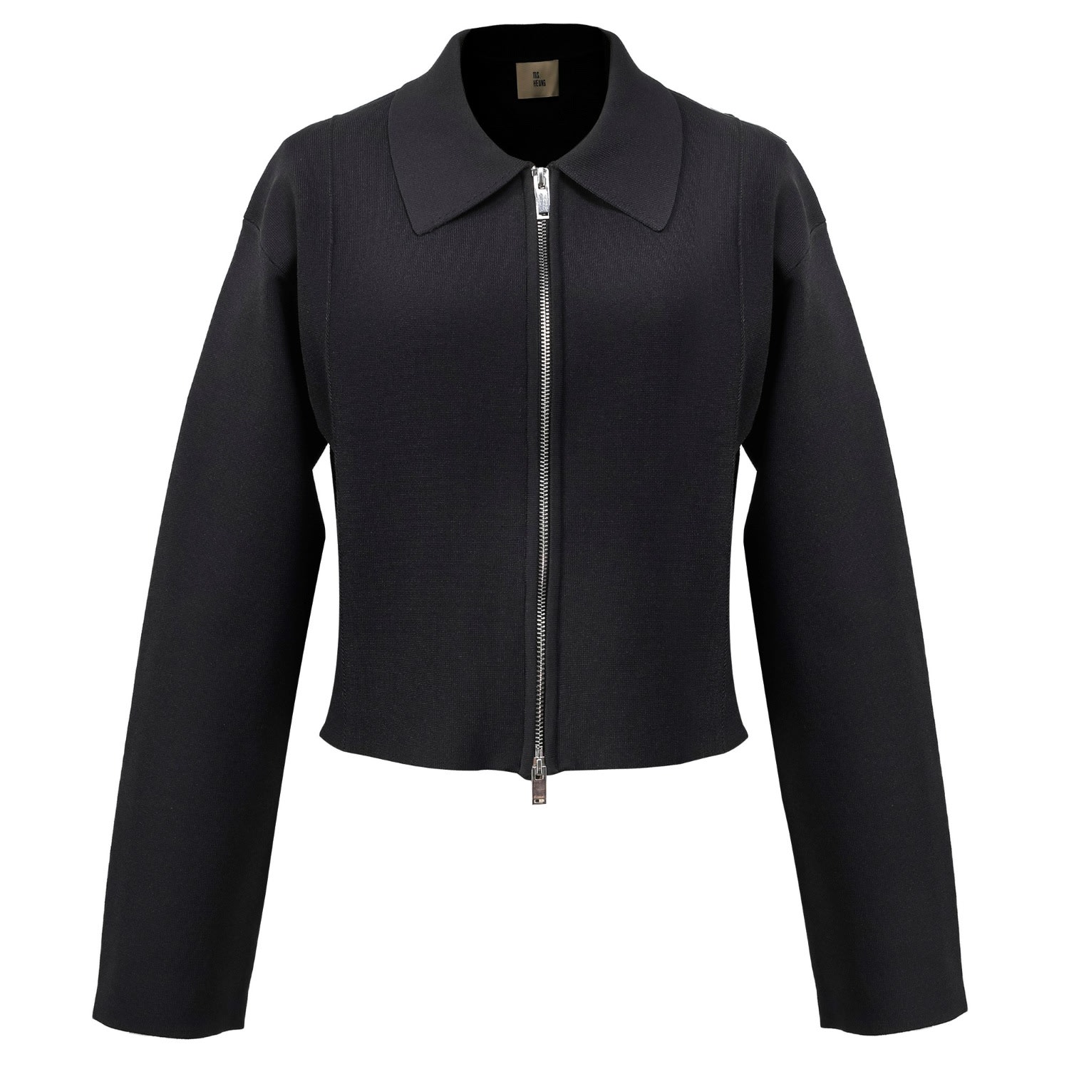 Smart And Joy Women's Black Minimalist Front Zipper Crop Jacket In Black