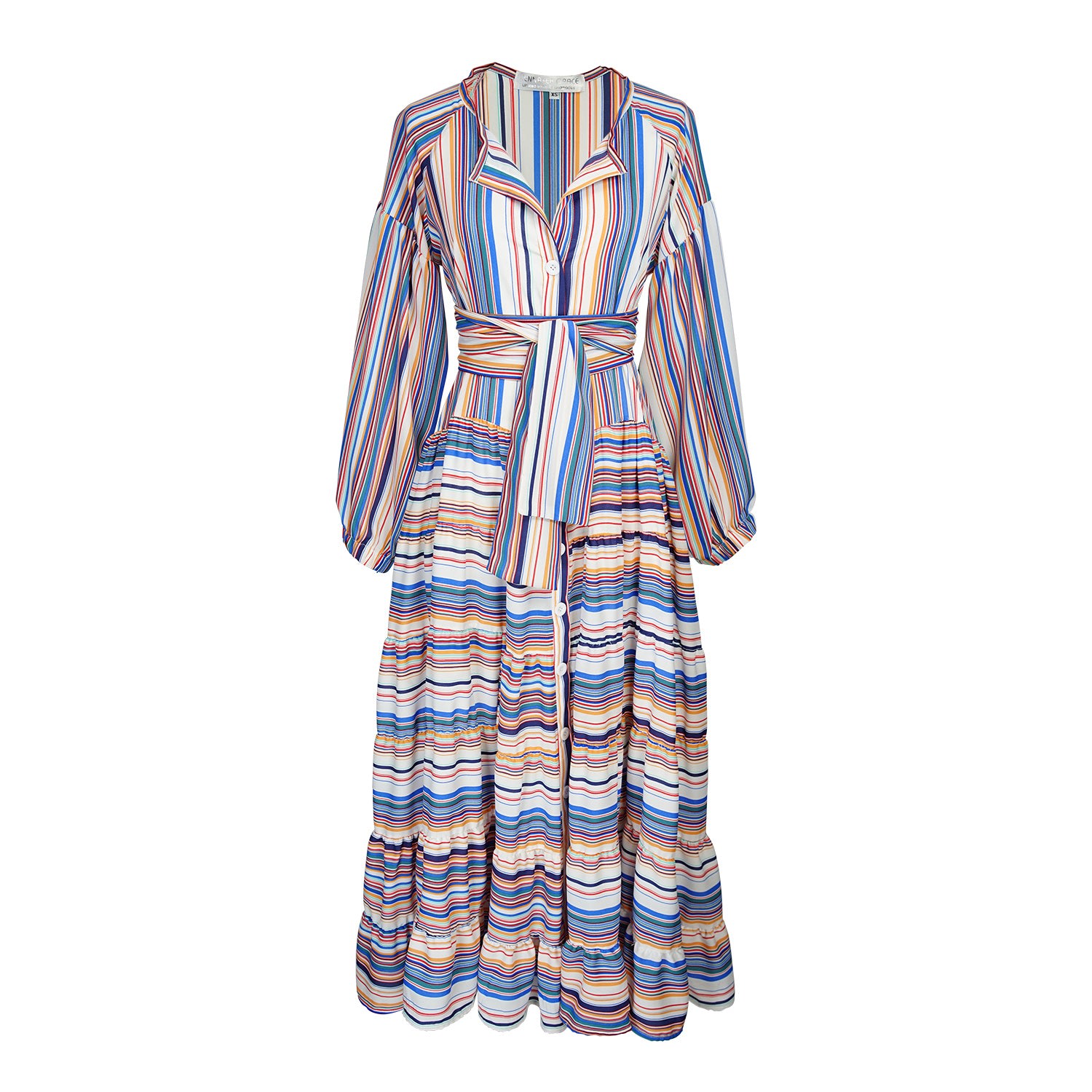 Women's Neutrals / Blue Bisbee Lulu Dress | Large | Jennafer Grace