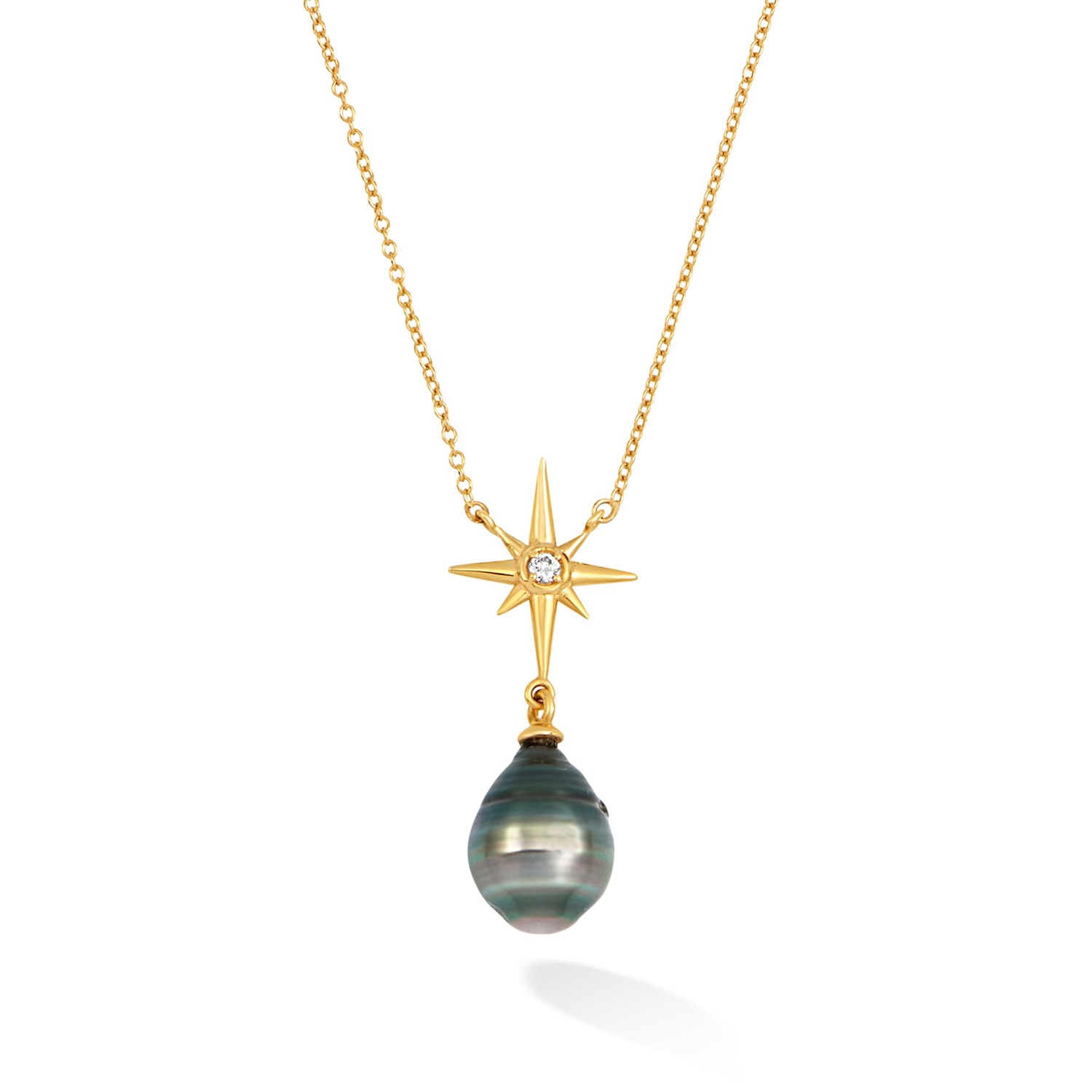 Dower & Hall Women's Fine Gold North Star Pendant With Tahitian Pearl In Gold