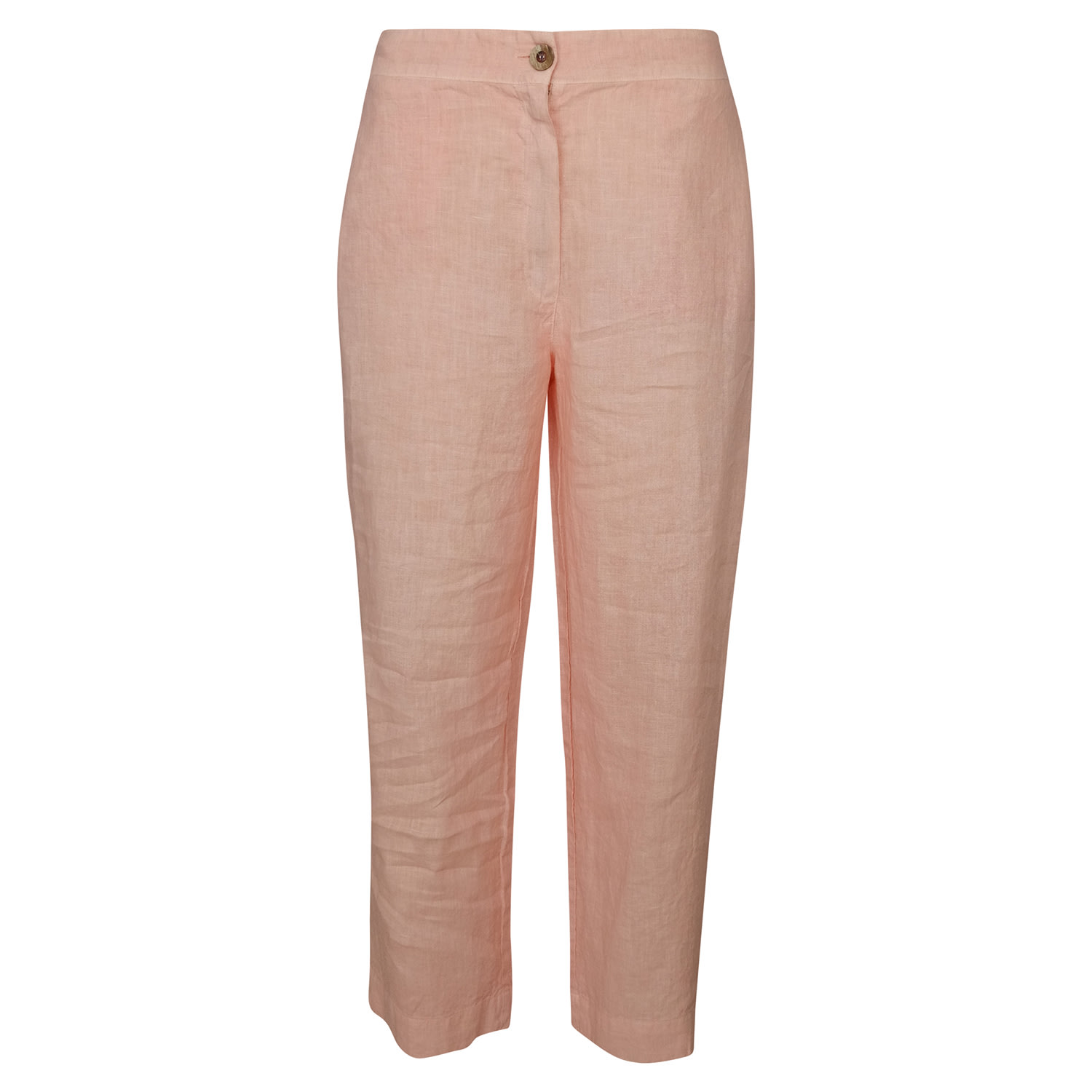Haris Cotton Women's Pink / Purple High Waisted Linen -blend Pants With External Pockets - Rose Petal In Pink/purple