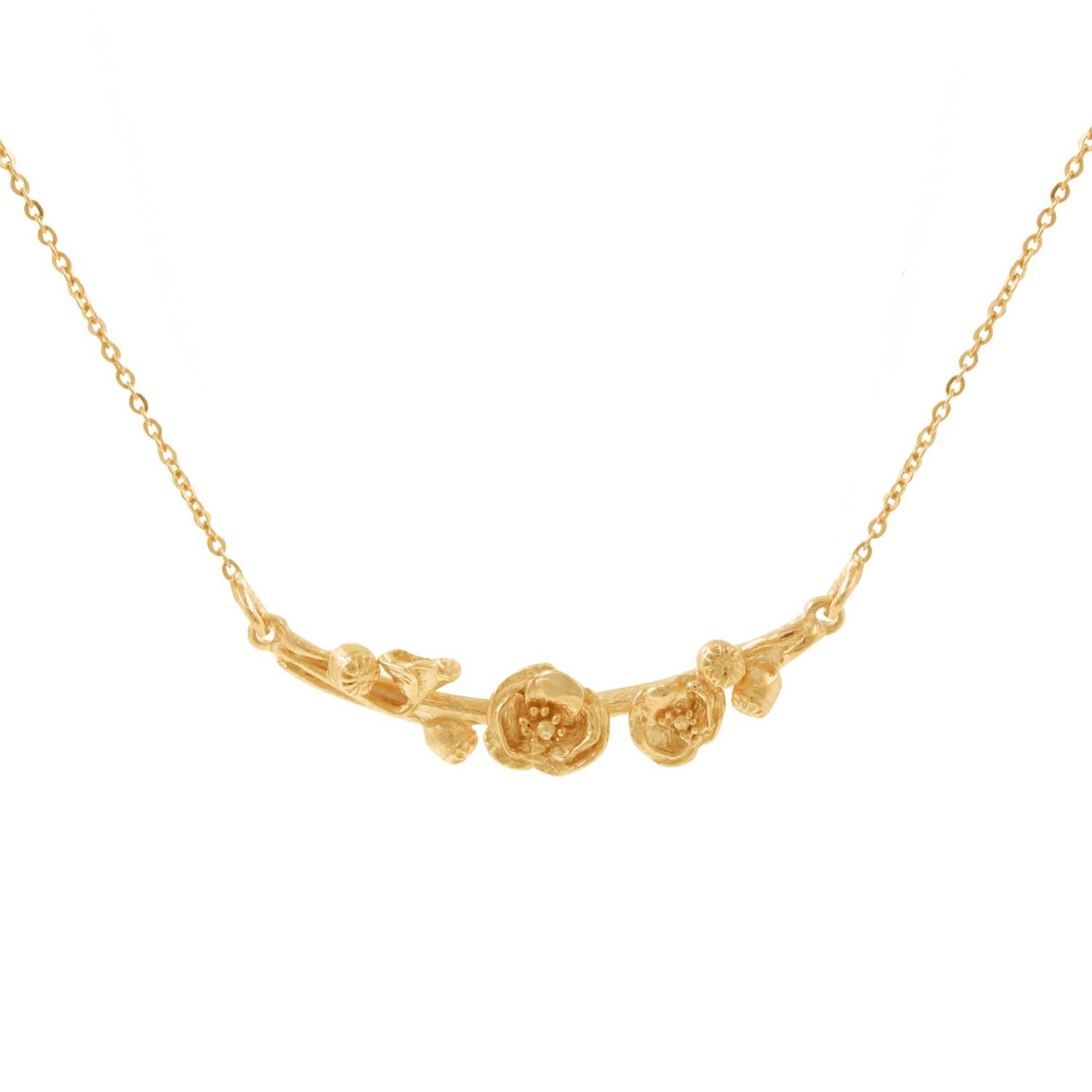 Women’s Poppy & Poppy Seedpod Necklace - Gold Lee Renee