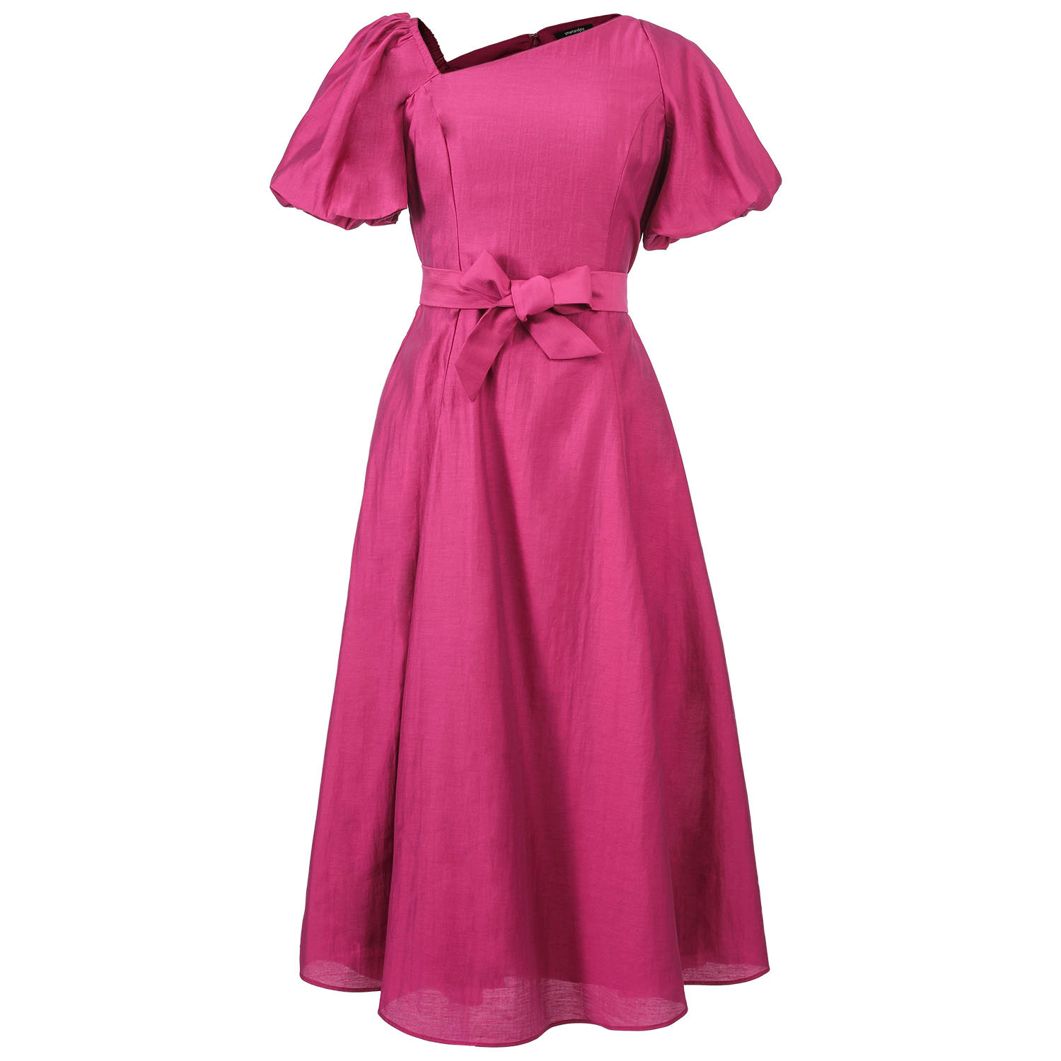 Smart And Joy Women's Pink / Purple Fit-and-flare Asymmetric Collar Dress -pink In Pink/purple
