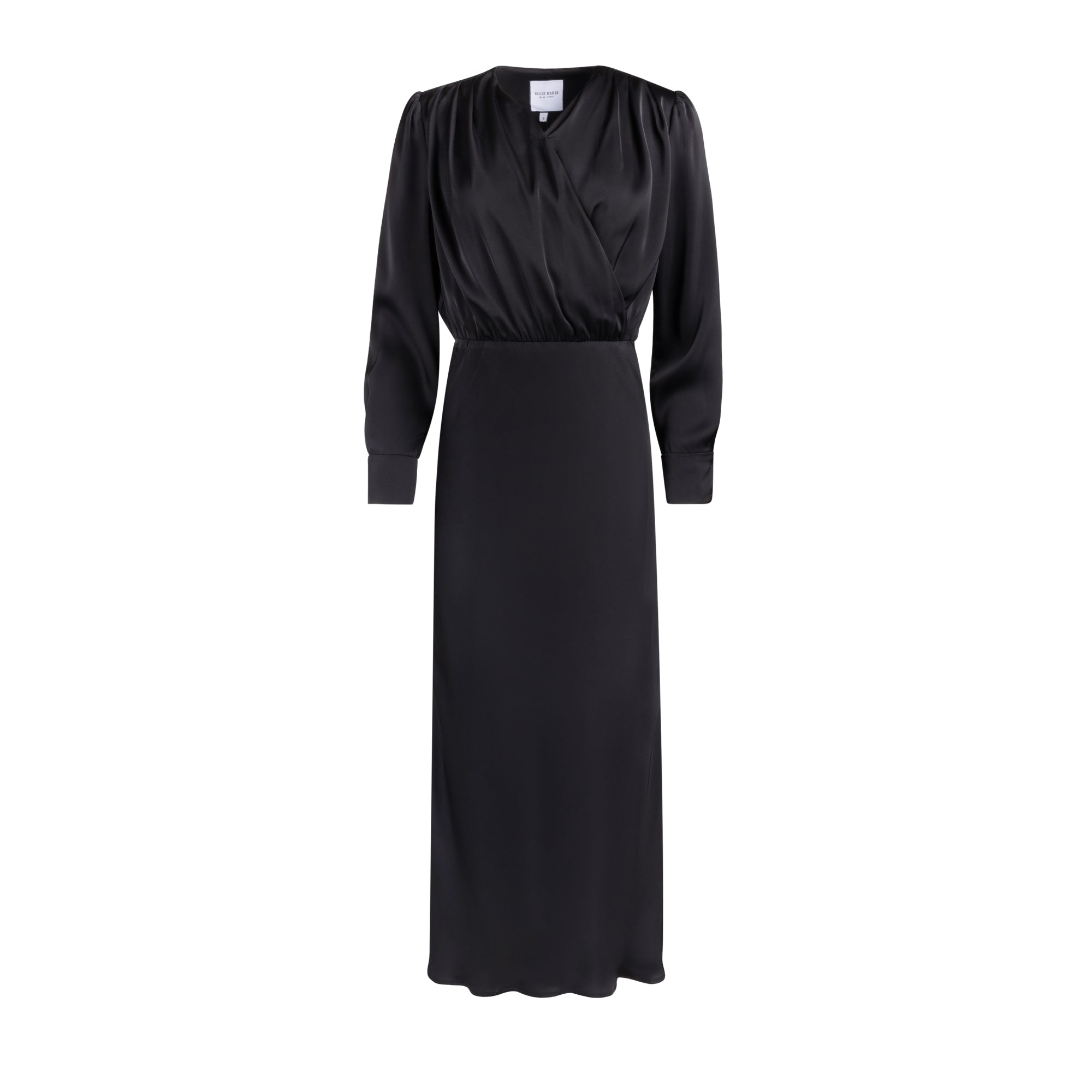 Ellie Makir Women's Silk Drape Dress - Black In Black