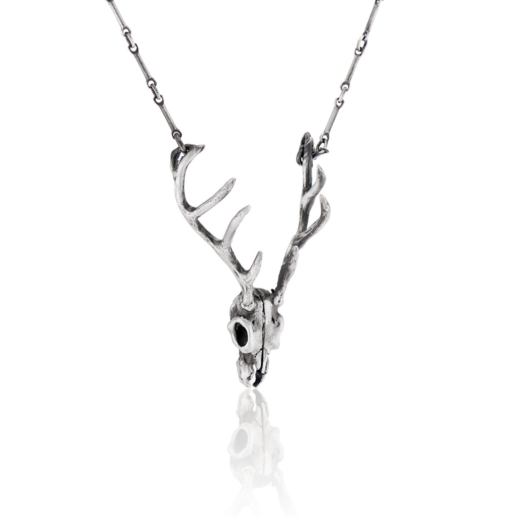 Cartography Men's Cowboy Junkie - Stag Skull Necklace In Sterling Silver