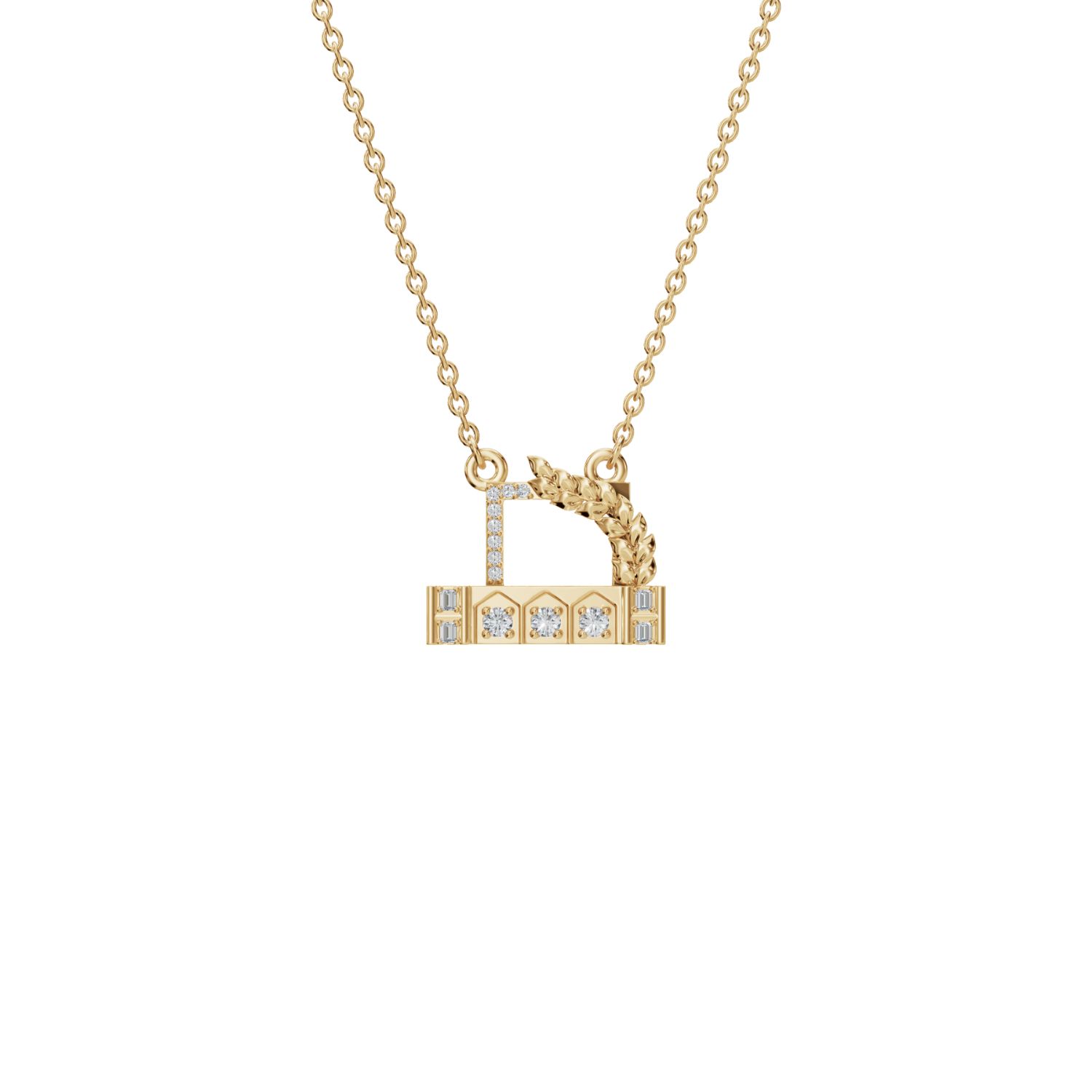 Aya Fine Jewelry Women's White / Yellow / Rose Gold Fourteen Kt Wheat Leaf Necklace